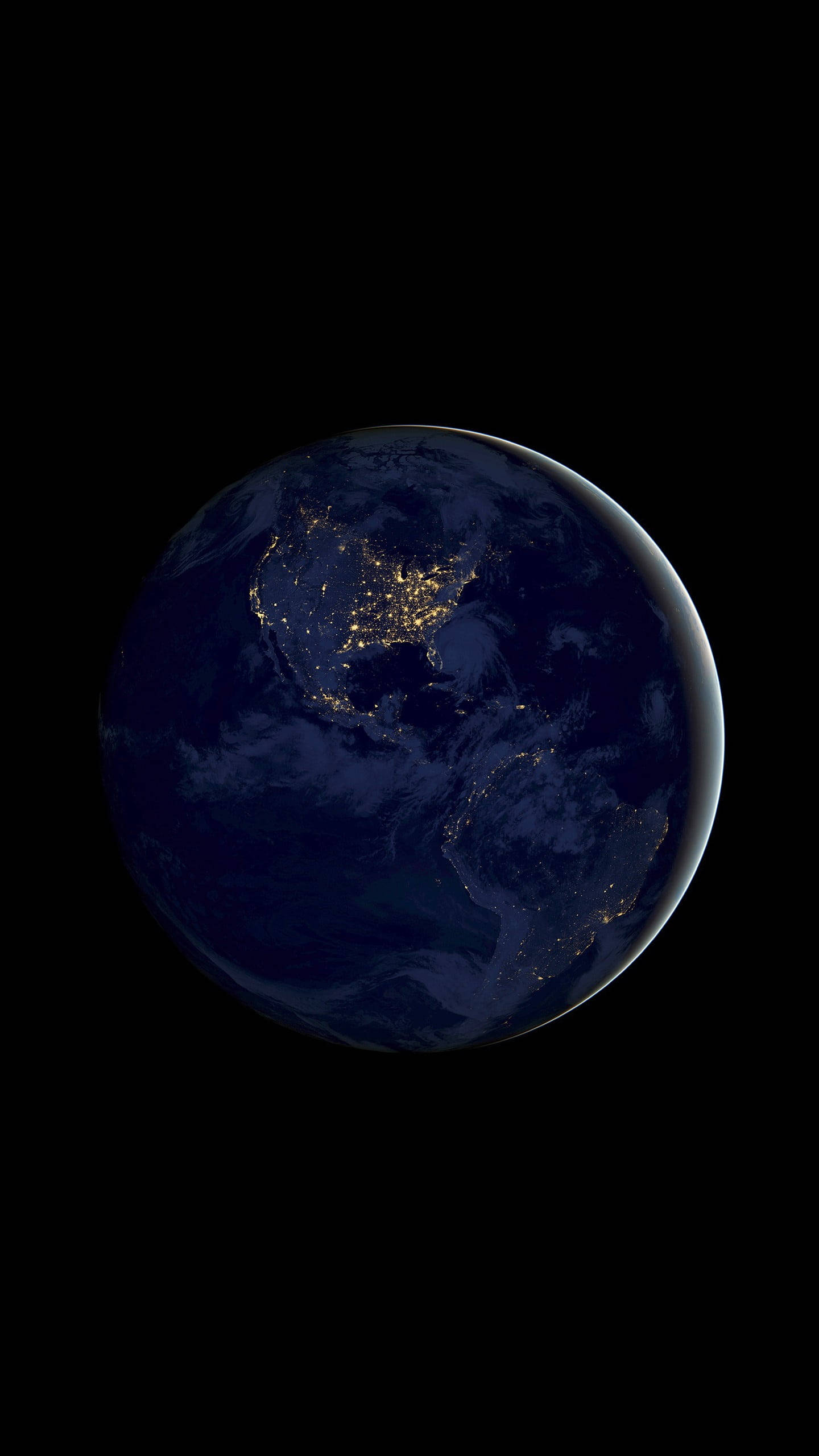 Нічна Земля від NASA для iPhone Шпалери