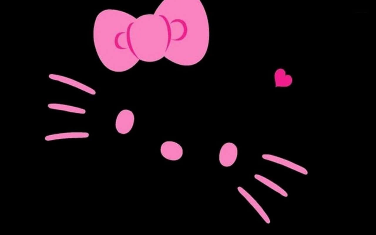 Обличчя Hello Kitty на чорно-рожевому фоні Шпалери