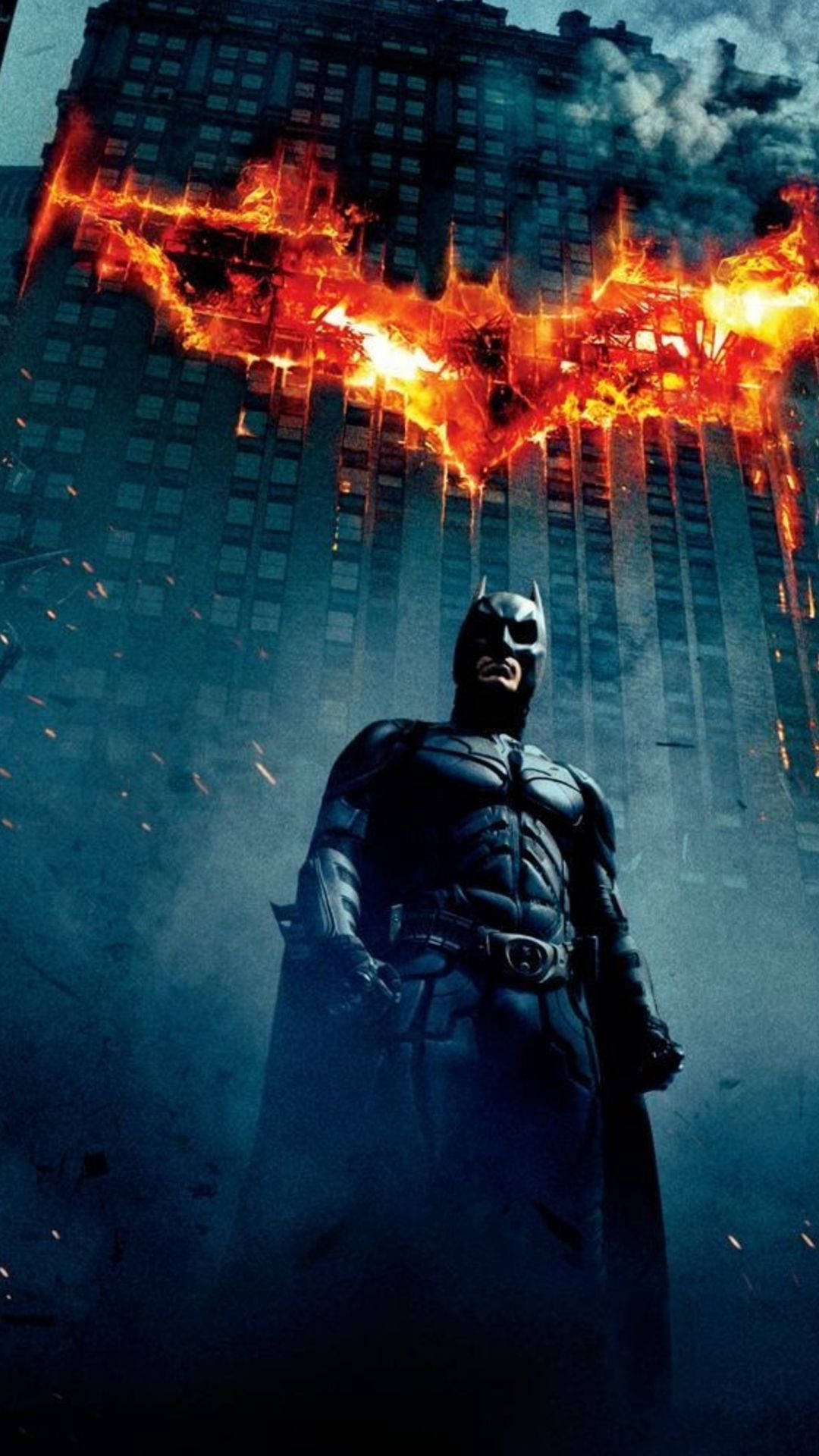 Палаюча будівля з Бетменом Arkham Knight для iPhone Шпалери