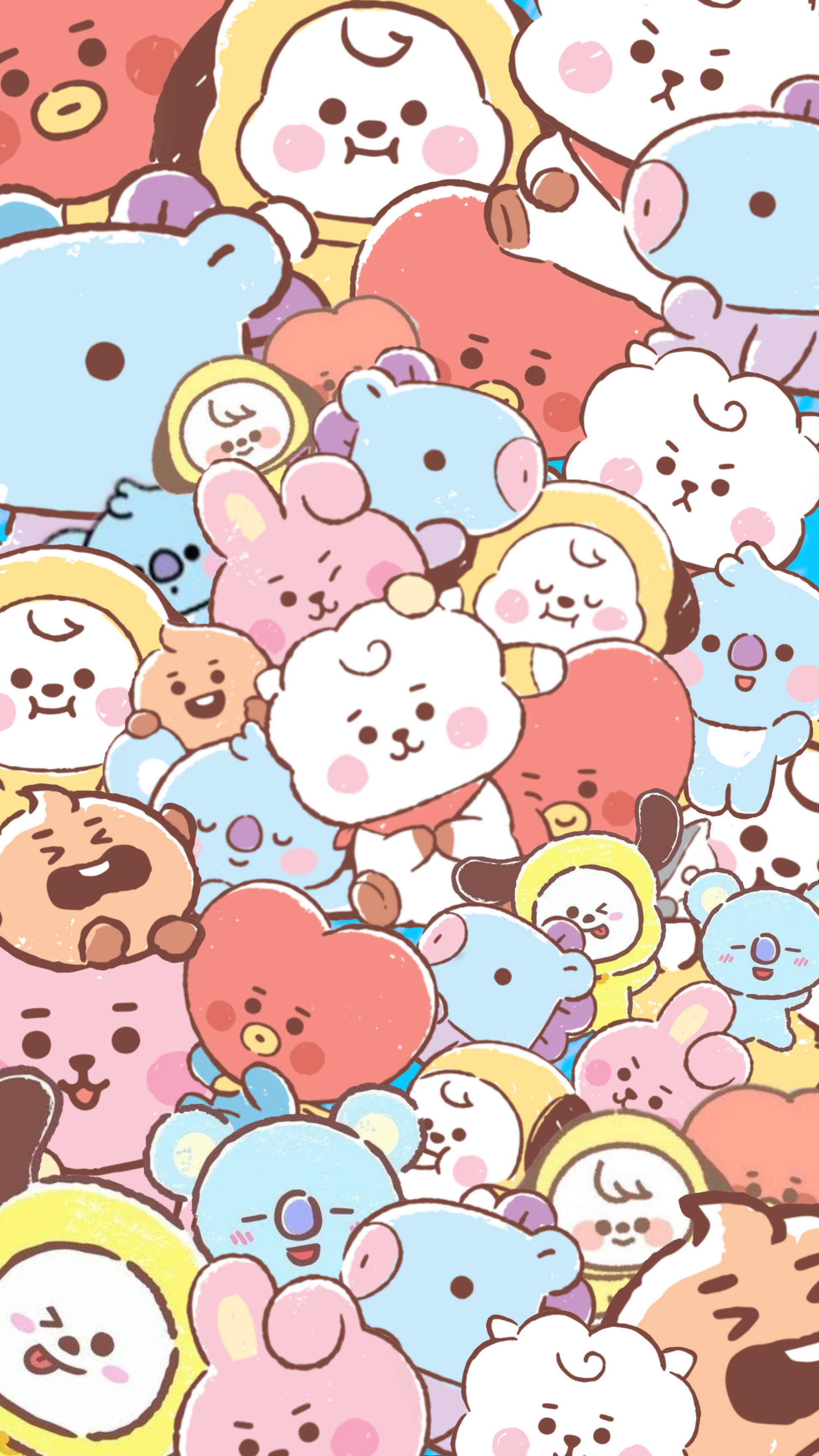 Пастельно-фіолетовий Кукі та друзі BT21 Шпалери