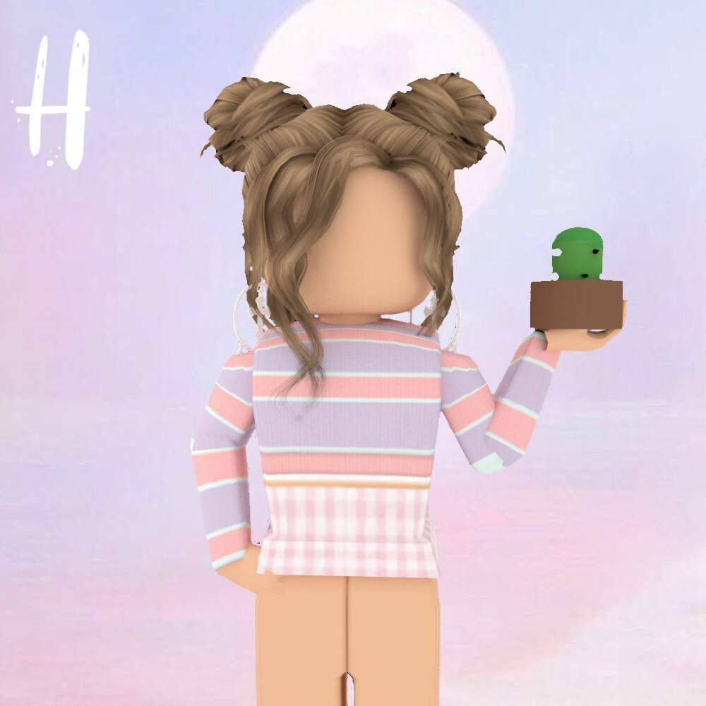 Персонаж Roblox дівчина з сукулентом Шпалери