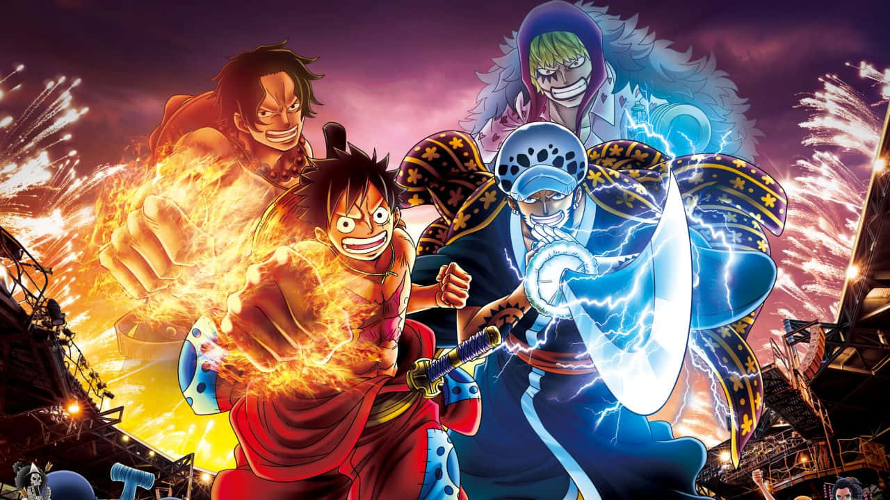 Персонажи One Piece в режиме битвы Шпалери