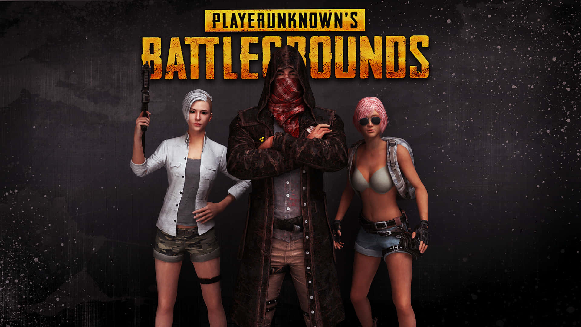 Персонажі Player Unknown Battlegrounds на чорному фоні Шпалери