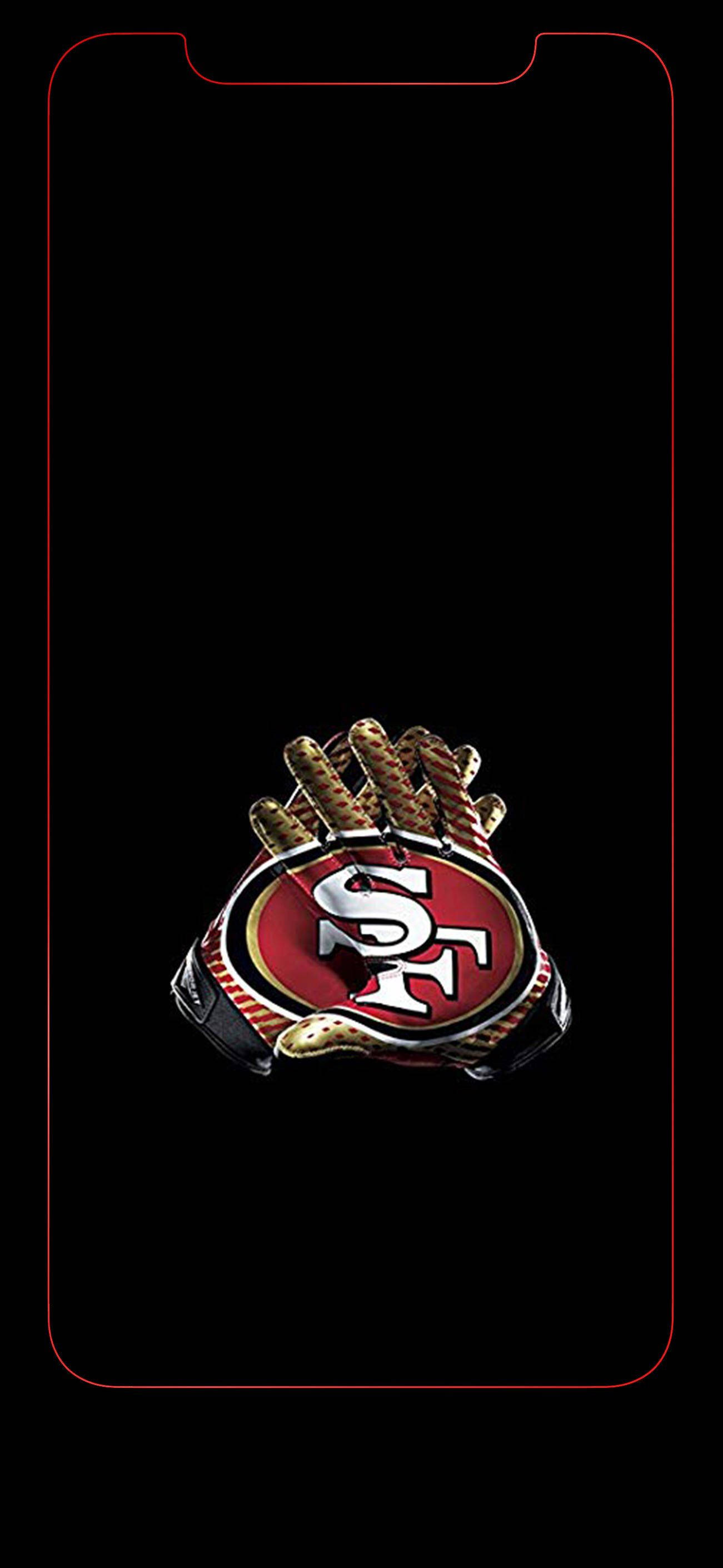 Перчатки 49ers SF Логотип в Чорному Шпалери