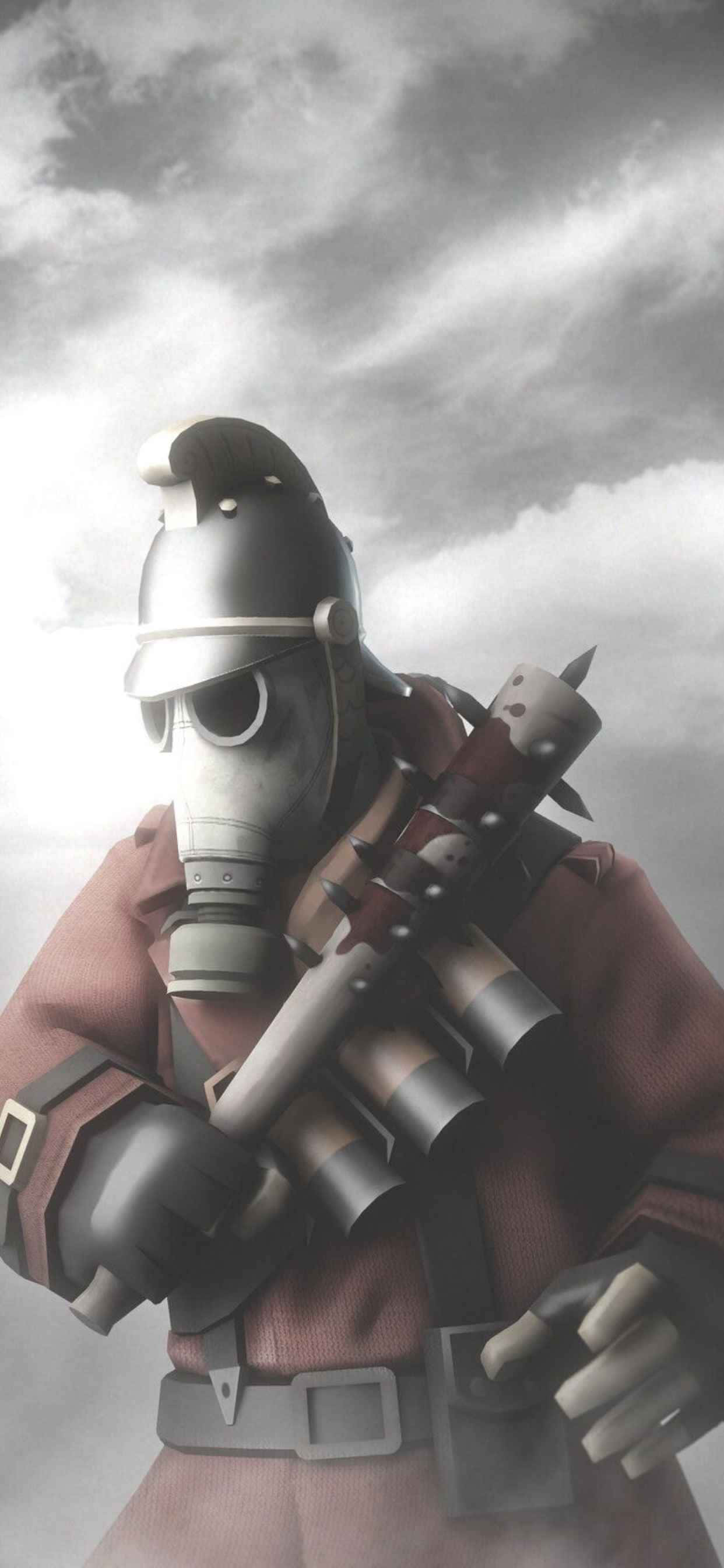 Пиро в оттенках серого iPhone XS Max Team Fortress 2 фон Шпалери