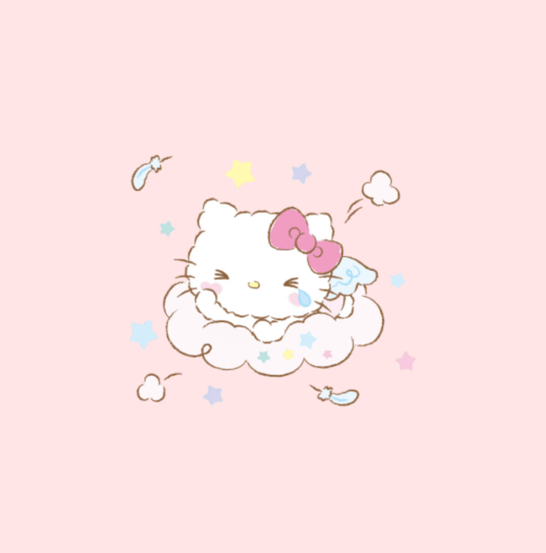 Плачущий ангел Hello Kitty Естетика Шпалери