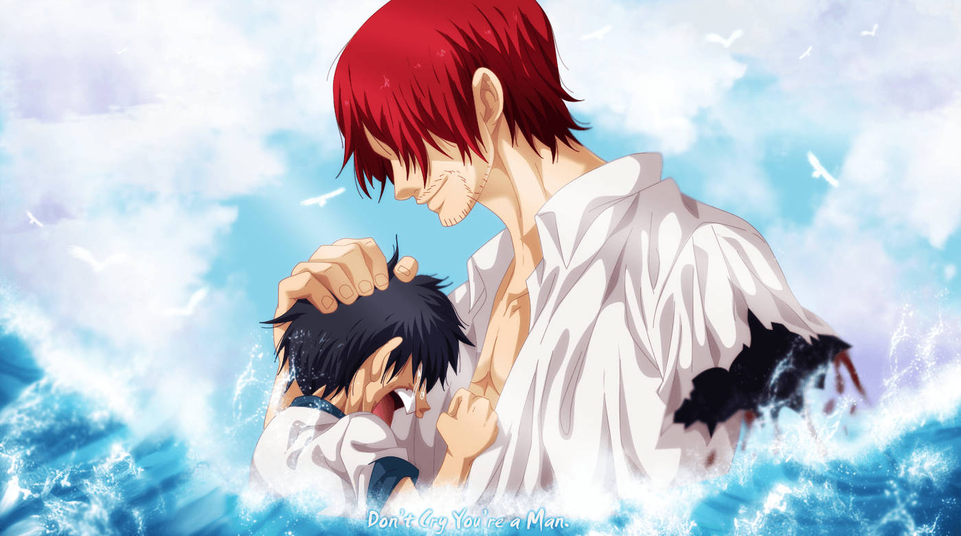 Плачущий Луффи и Шанкс One Piece Шпалери