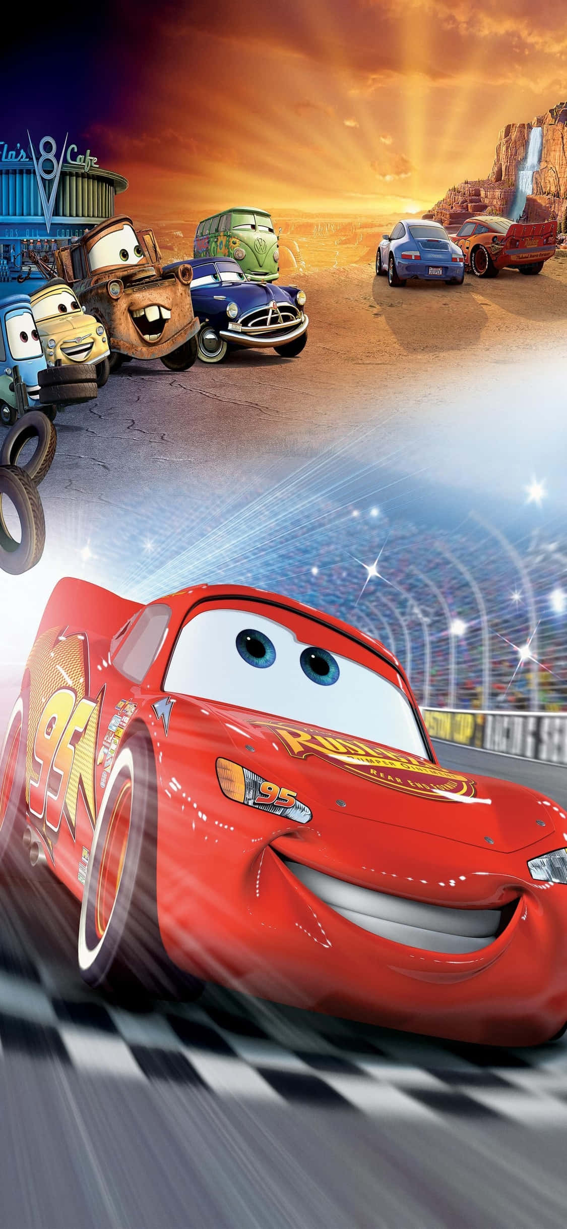 Победы Piston Cup iPhone X Cars Background Шпалери