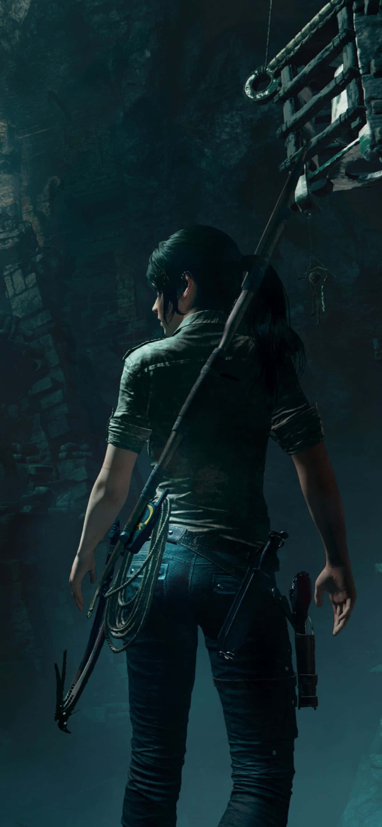 Подорожуйте по Rise Of The Tomb Raider на своему iPhone Xs Max Шпалери