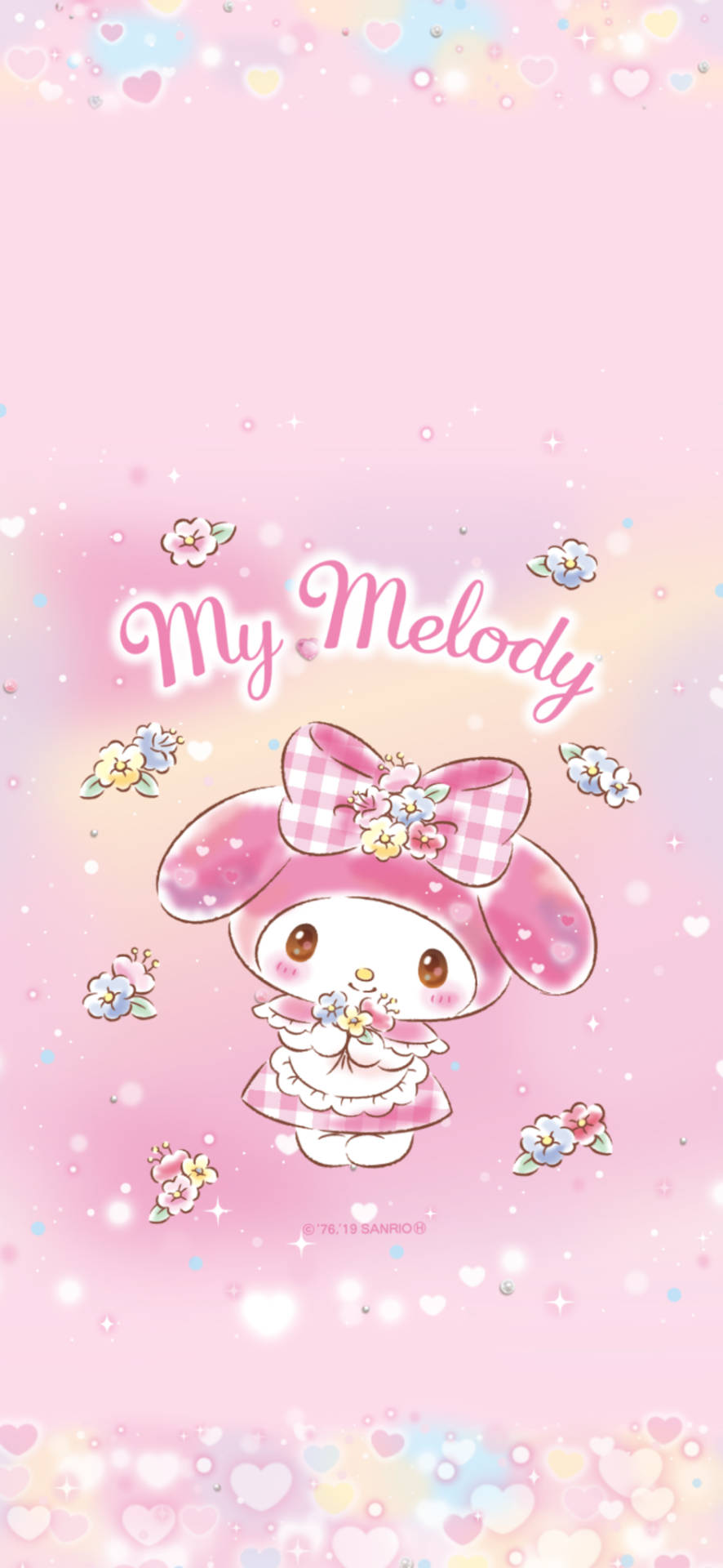 Подпись: Розовые обои с My Melody Шпалери