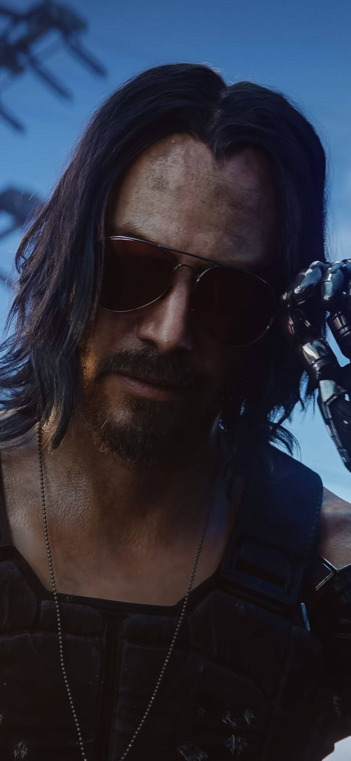 Портрет Киану Ривза из Cyberpunk 2077 Шпалери