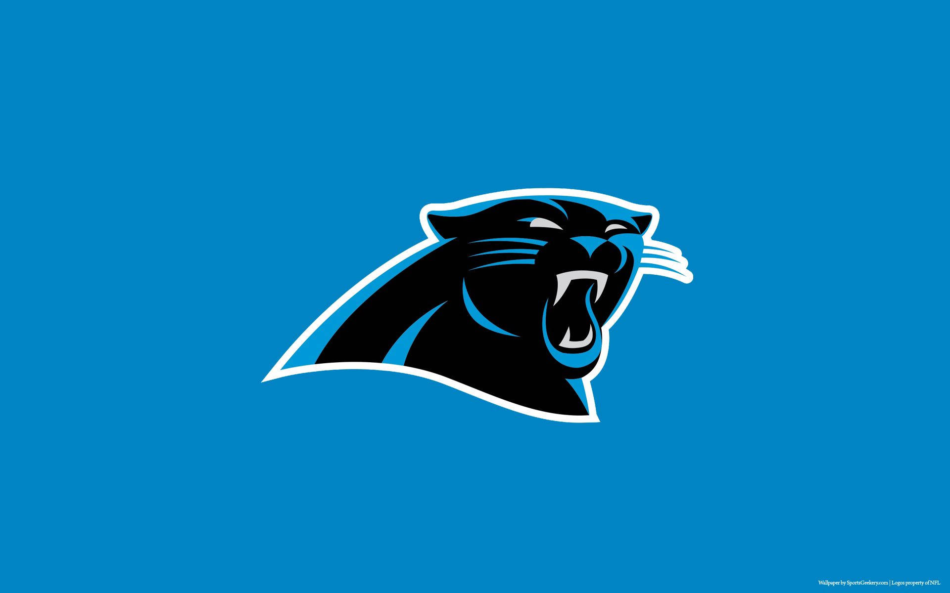 Логотип футбольної команди Carolina Panthers, світло-блакитний, шпалери для робочого столу.