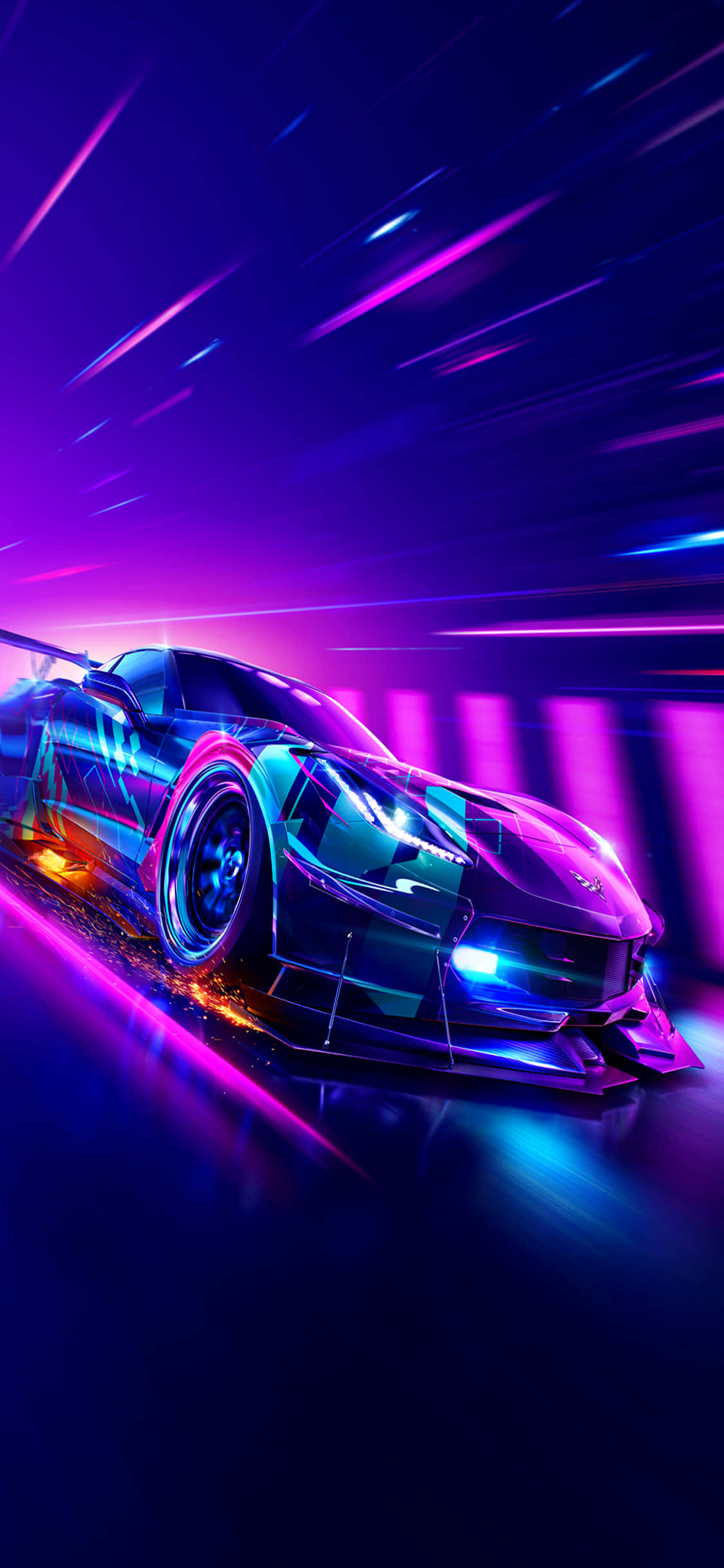 Почувствуйте скорость с iPhone Xs и Need for Speed Heat Шпалери