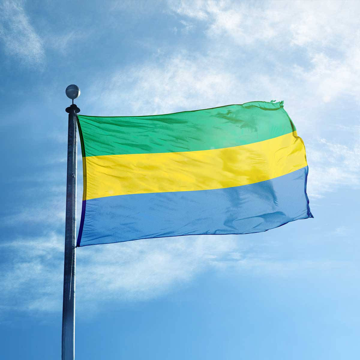 Прапор Габону на повній щоглі Шпалери