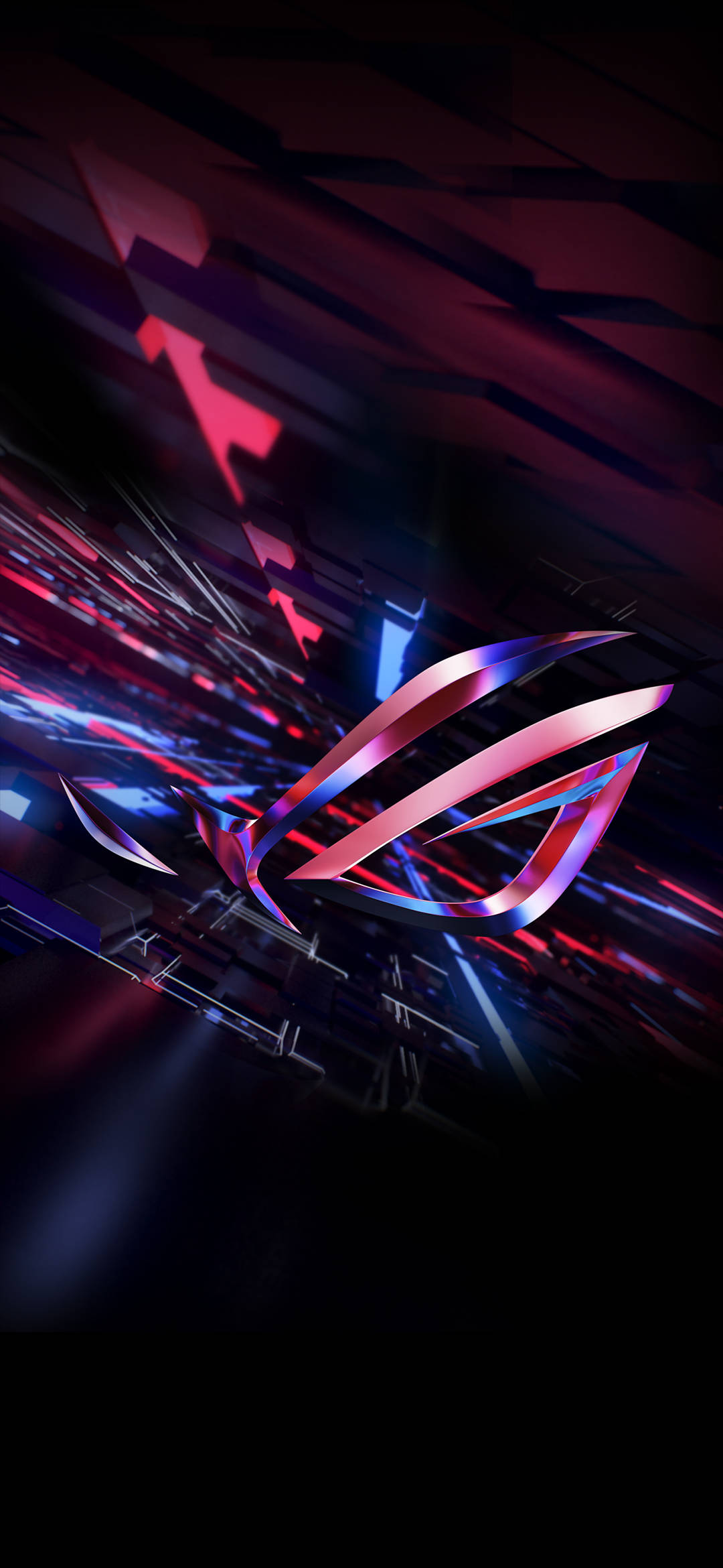 Привабливий червоний 3D Asus ROG Phone з сяючим логотипом Шпалери
