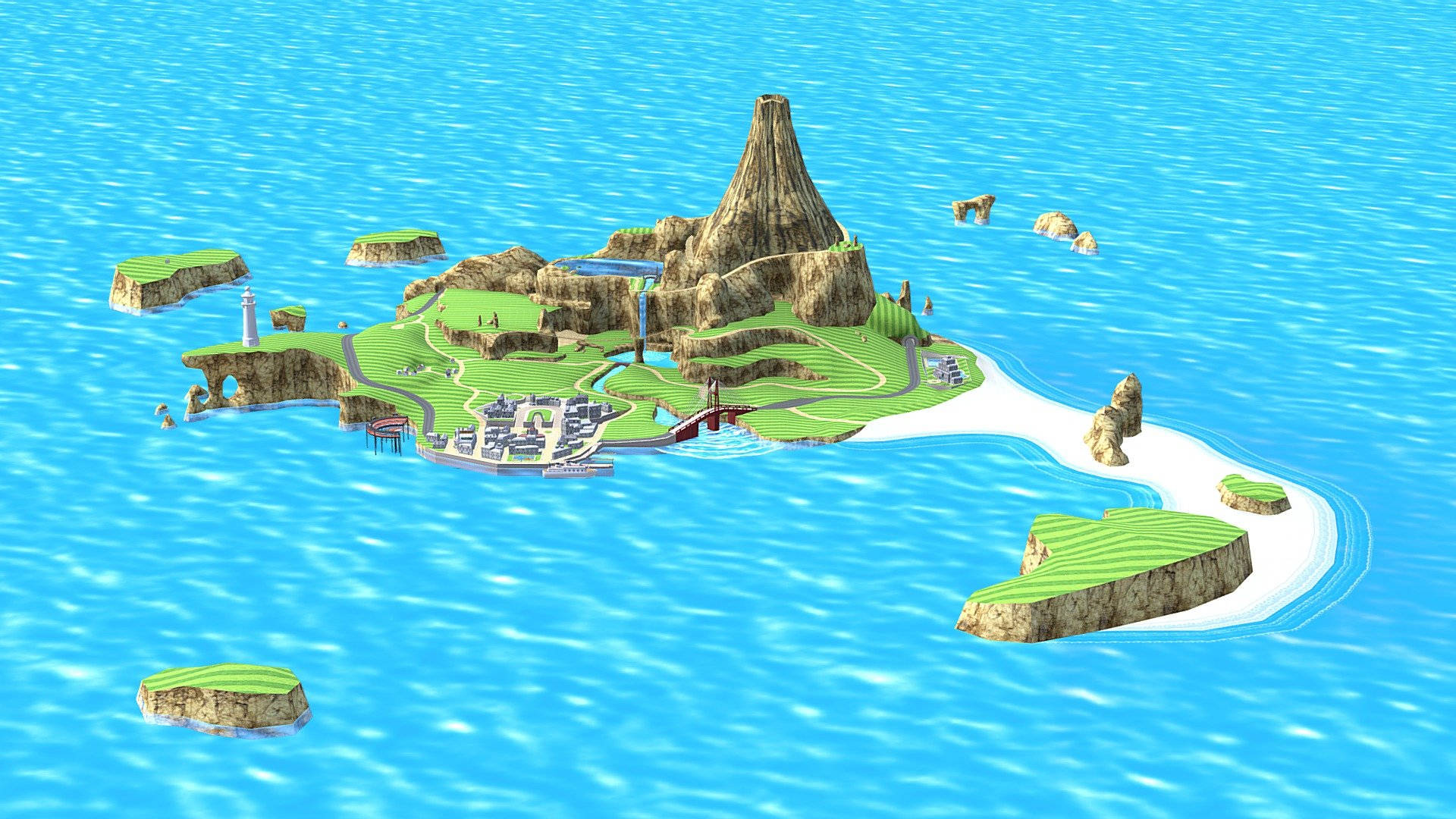 Привертаючий увагу острів Вуху з Wii Sports Resort Шпалери