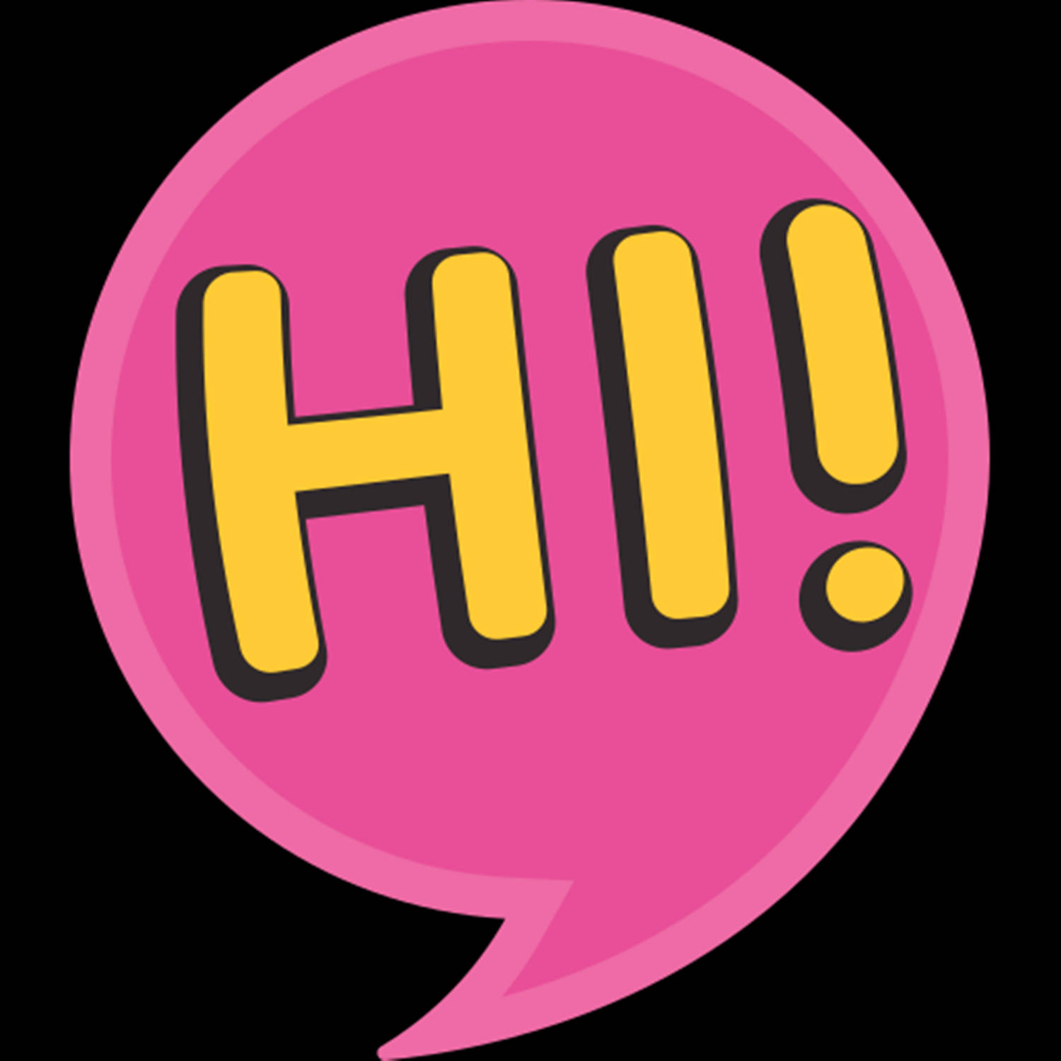 Привітання «Hi» у рожевій хмарці тексту Шпалери