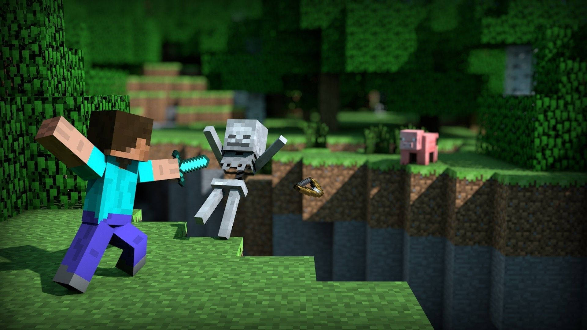 Minecraft Стів Бій на Мечах шпалери