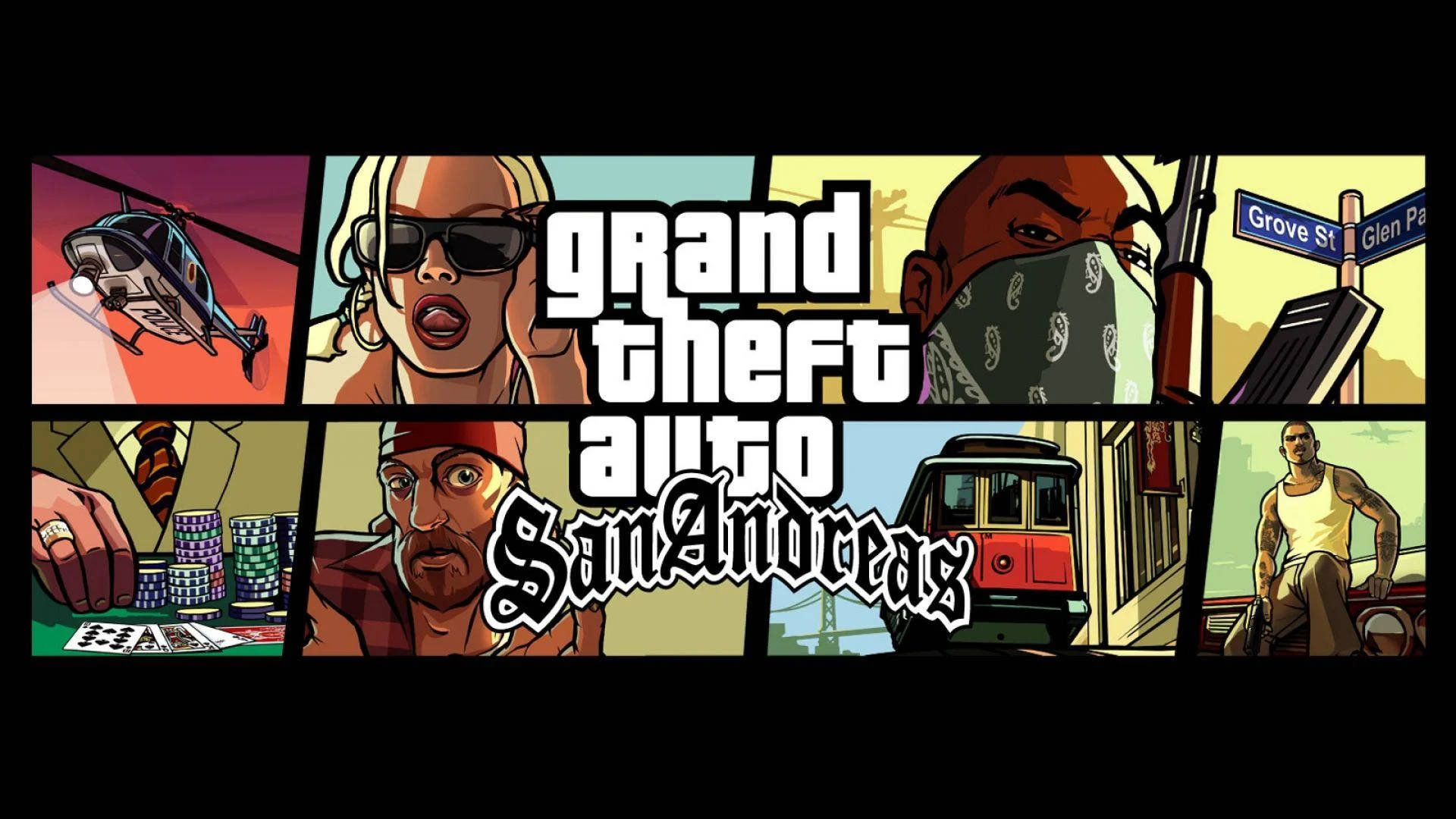 Приголомшливий 4K ігровий постер Grand Theft Auto: San Andreas Шпалери