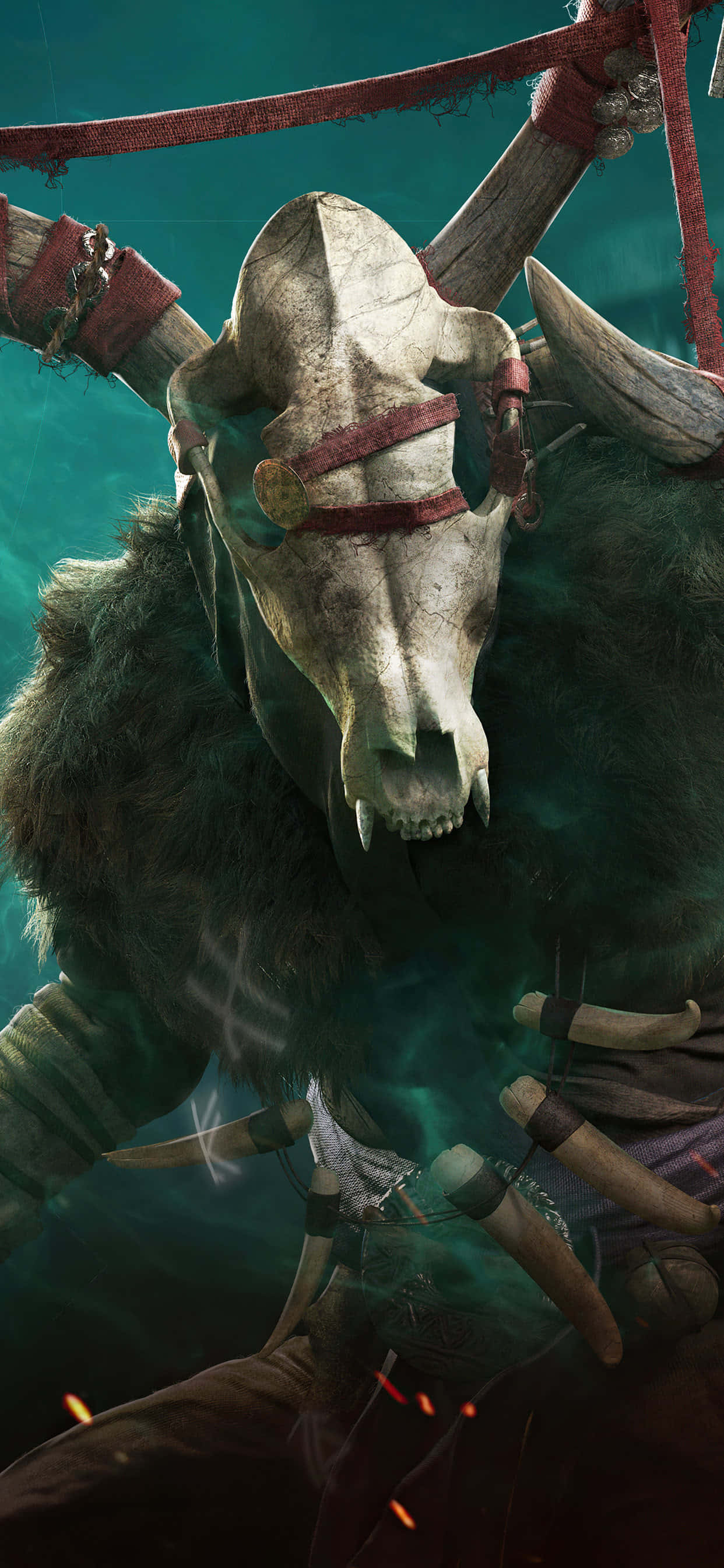 Проклятый iPhone Xs Max Assassin's Creed Valhalla Background Шпалери