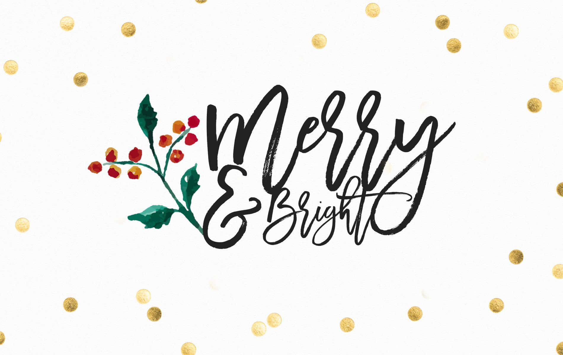 Просте різдвяне привітання «Merry and Bright» для iPad Шпалери