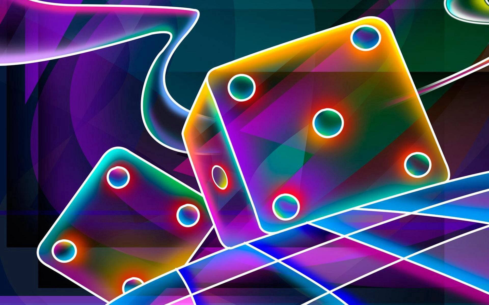 Шпалери 3D неонових різнокольорових психоделічних величезних кубиків.
