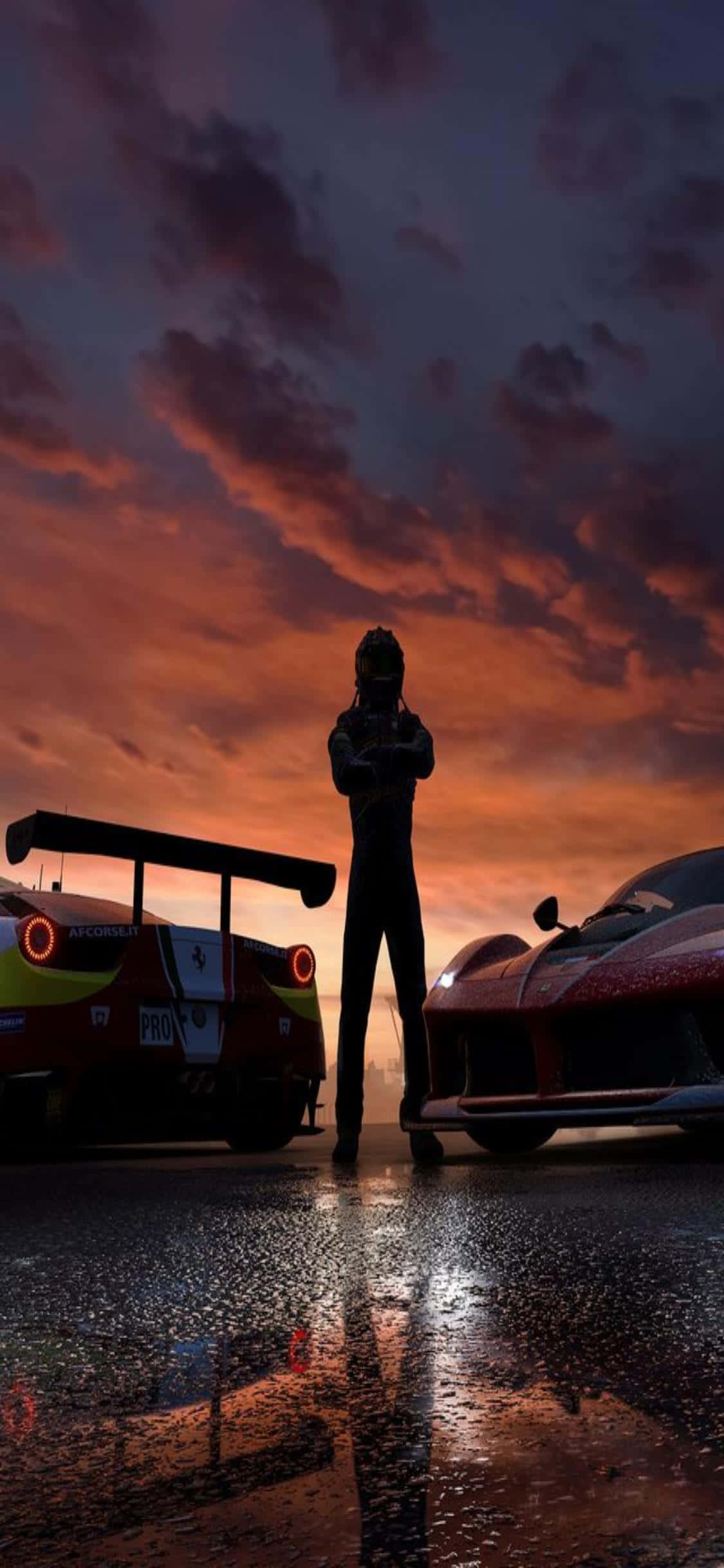 Подготовка сцены для вашего гоночного приключения с iPhone Xs и Forza Horizon 4 Шпалери