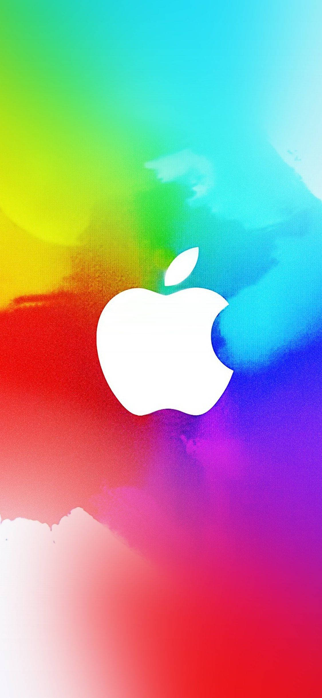 Райдужний білий логотип Apple iPhone Шпалери
