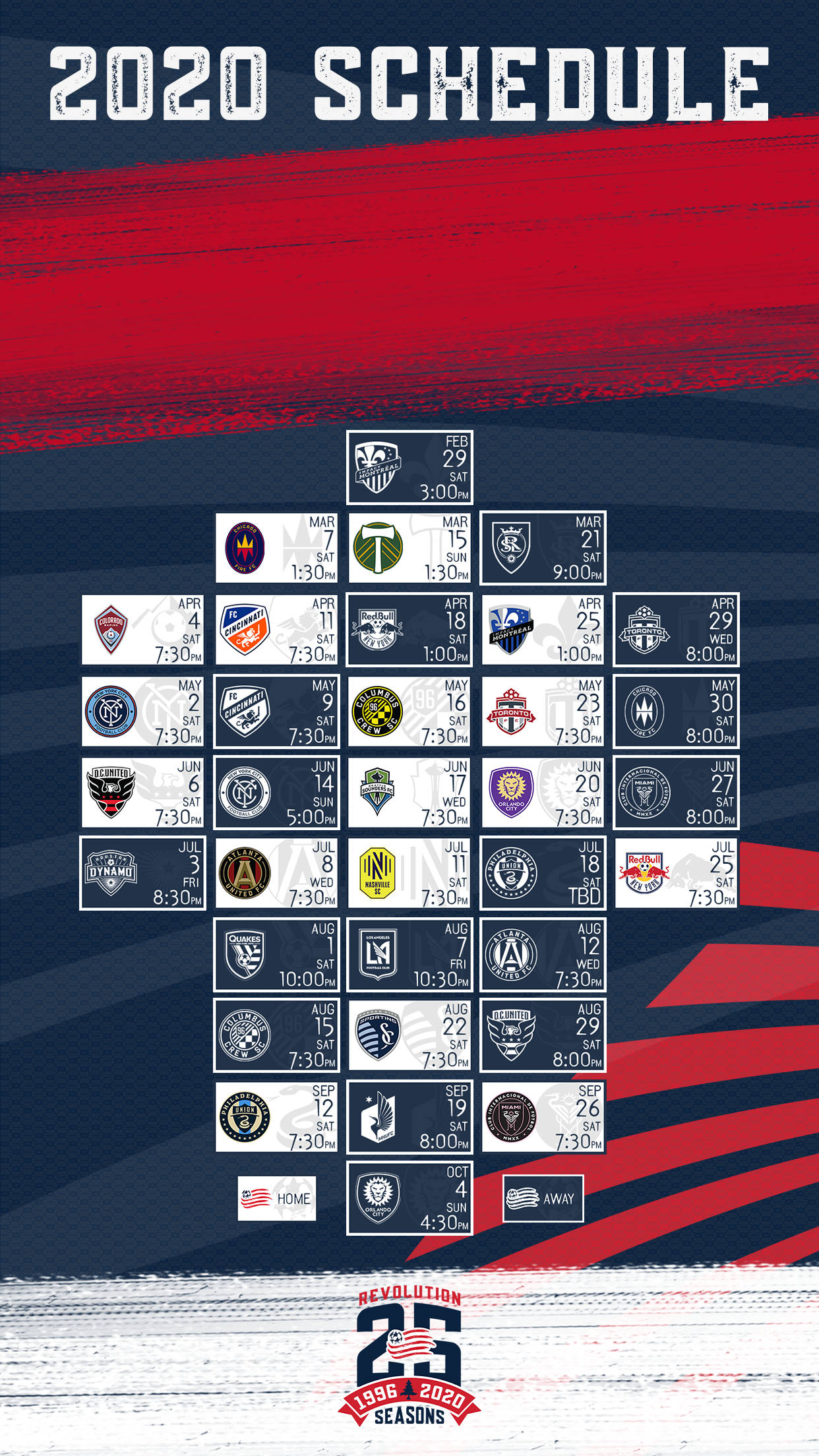 Расписание MLS «Нью-Ингленд Революшн» на 2020 год Шпалери