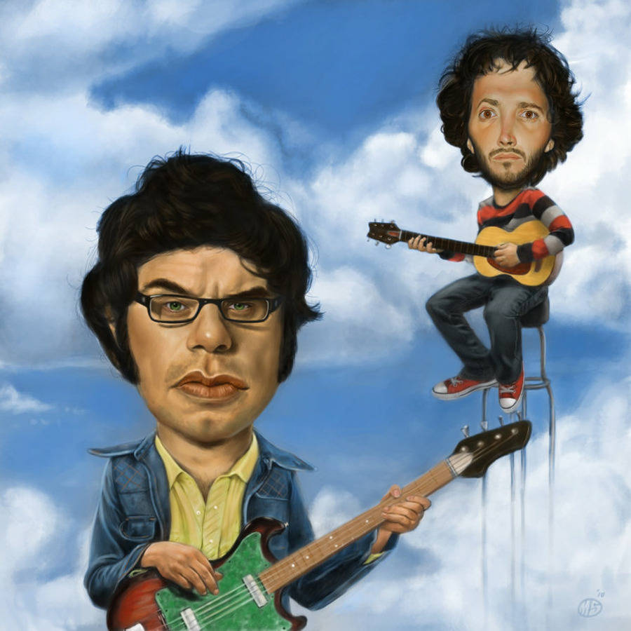 Реалистичные карикатуры Flight Of The Conchords Шпалери
