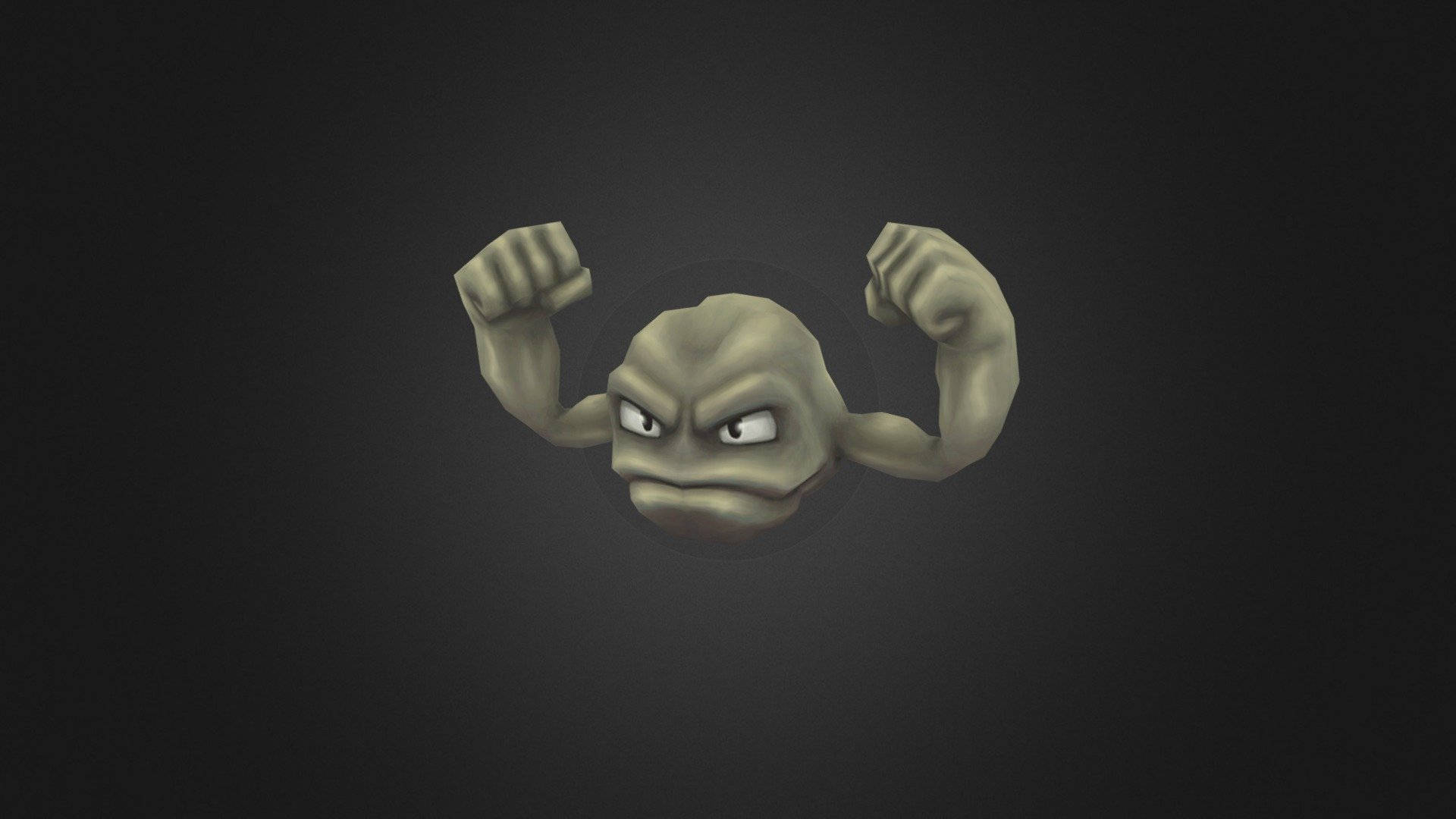 Реалістичний Geodude на чорному фоні Шпалери