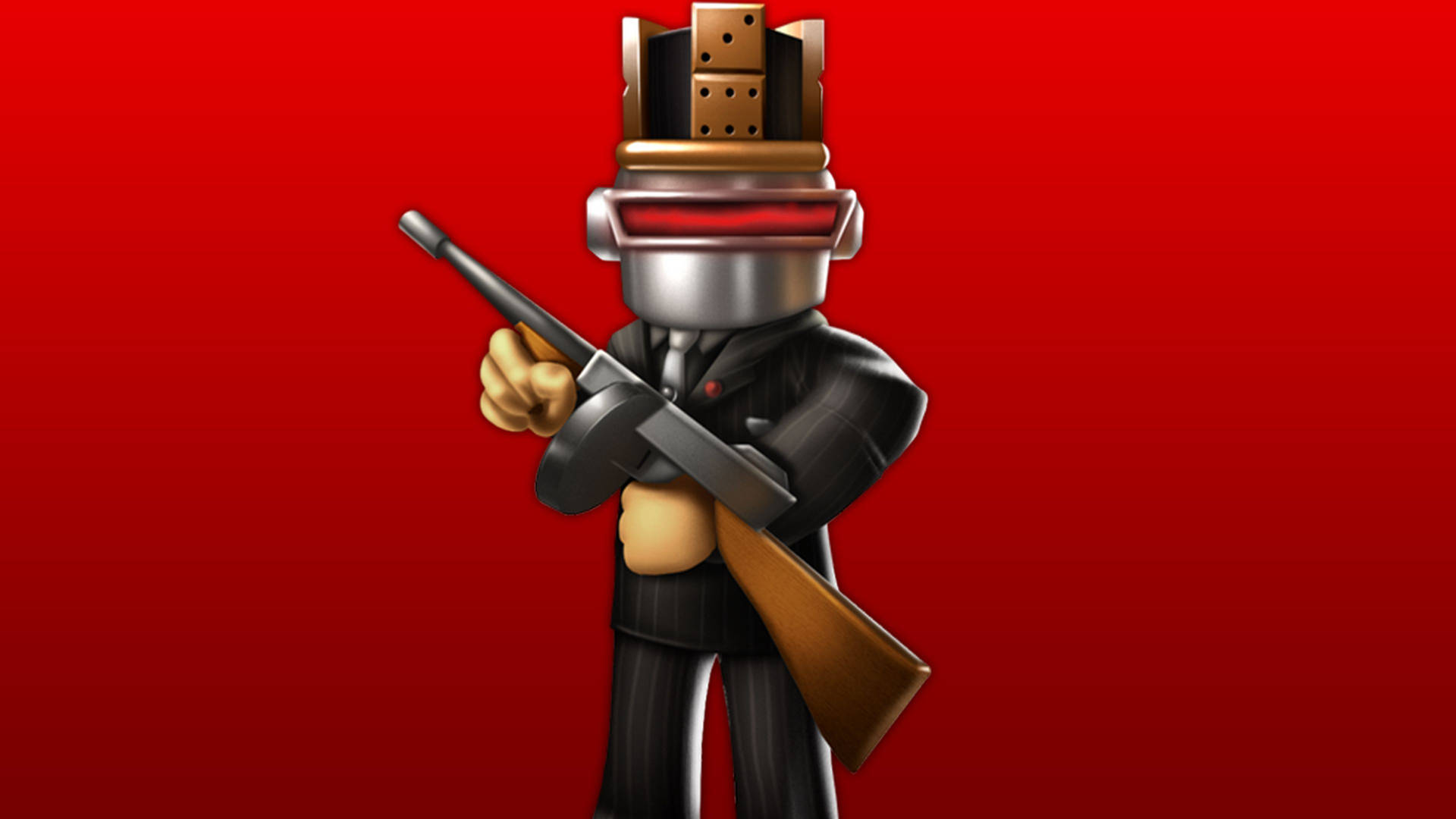 Дивовижні шпалери аватара-робота-стрільця у відеогрі Roblox.
