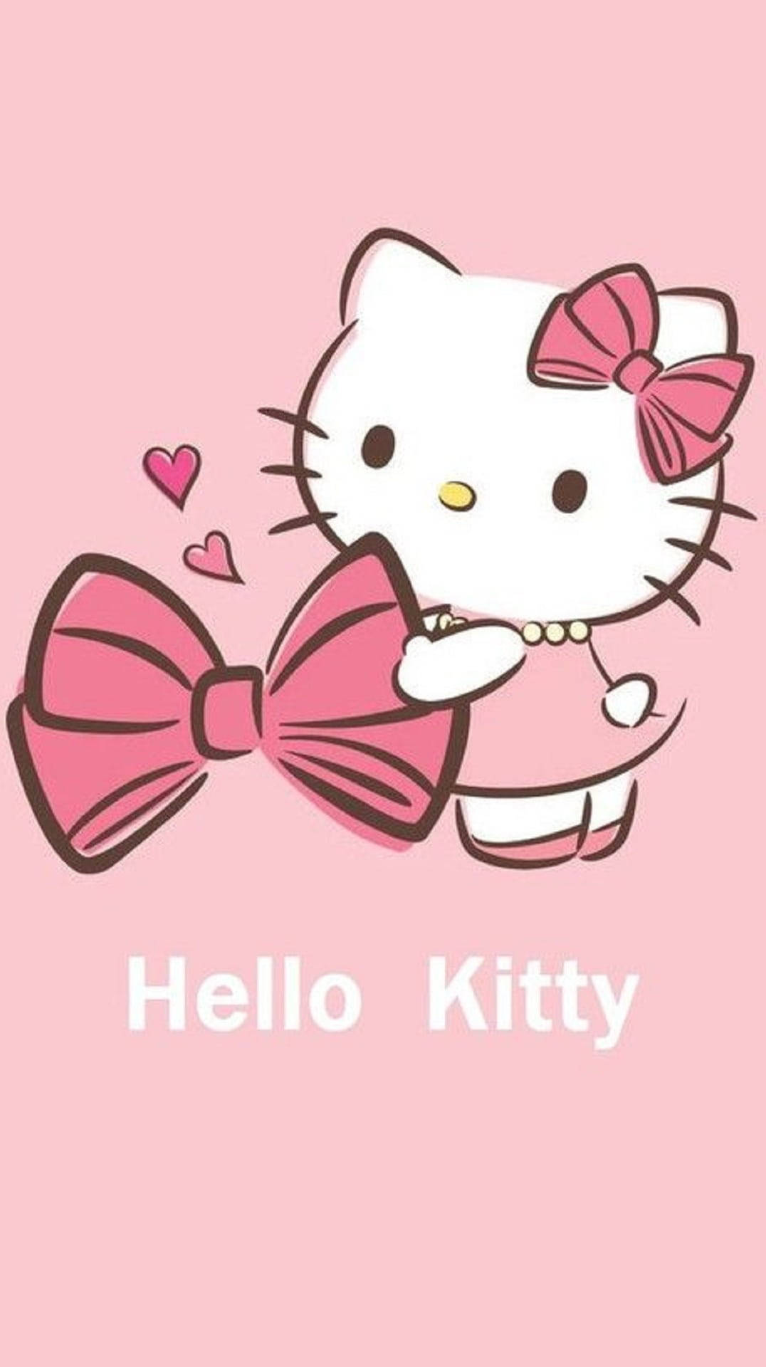 Рожева Hello Kitty з бантом Шпалери