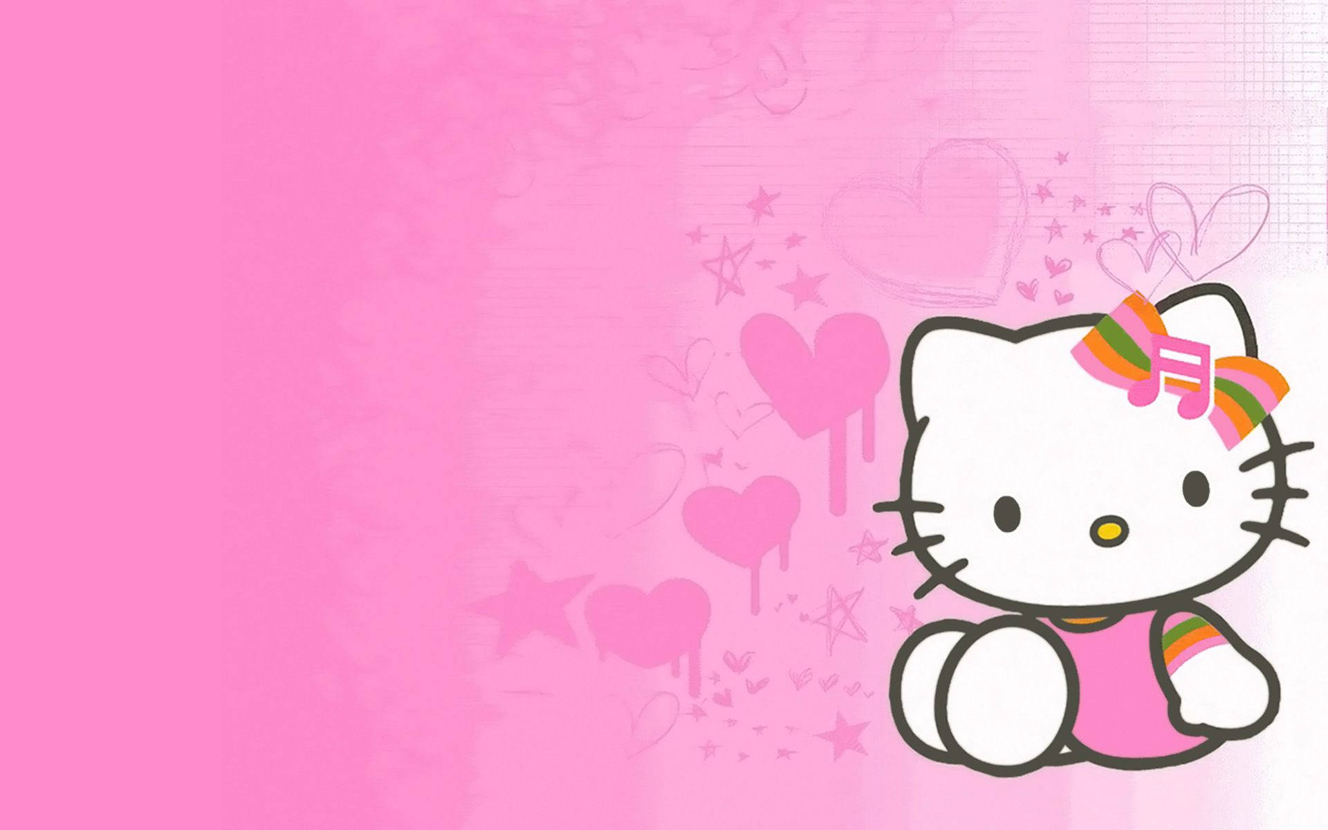 Рожева та помаранчева естетика Hello Kitty Шпалери