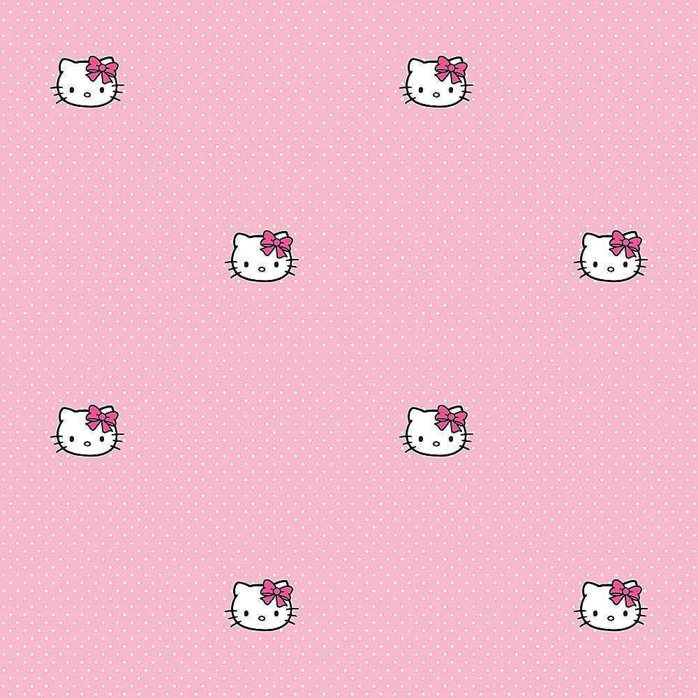 Рожевий візерунок з голівками Hello Kitty Шпалери