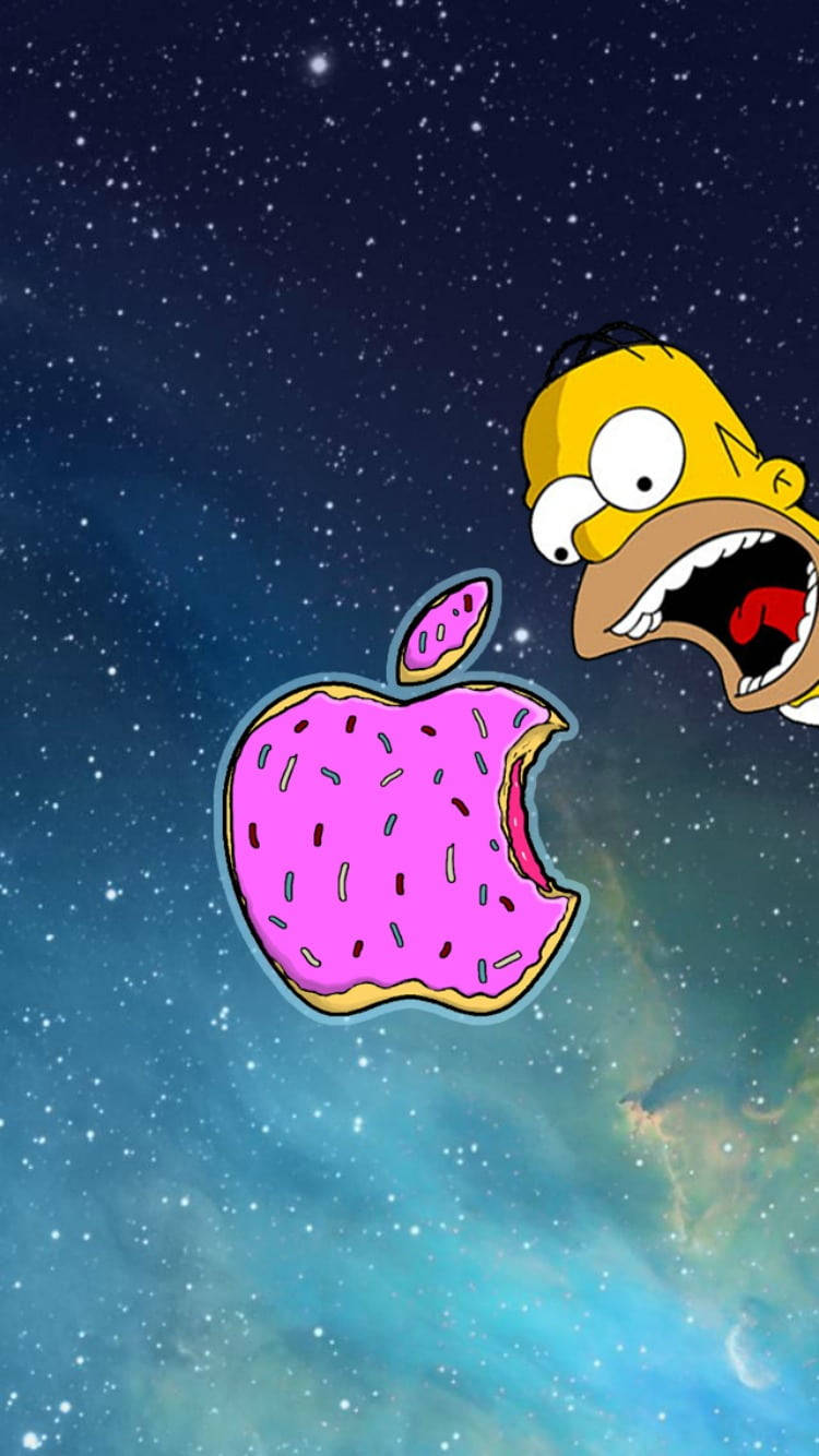 Рожевий пончик Apple Logo iPhone Шпалери