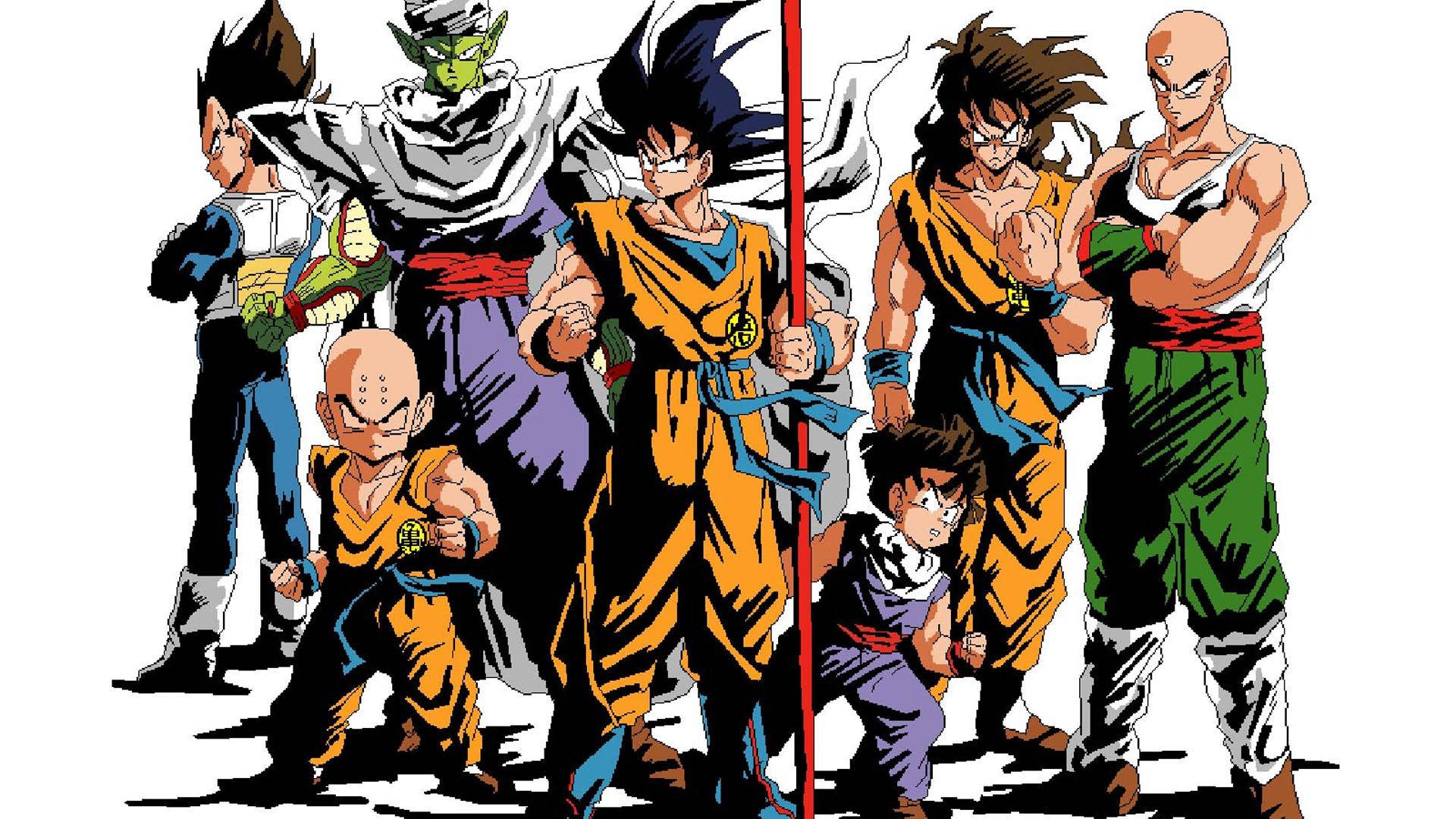 Dragon Ball Сан Ґоку супер бролі з Вегетою, Пікколо та Ґоханом, Супер саяни аніме персонаж.