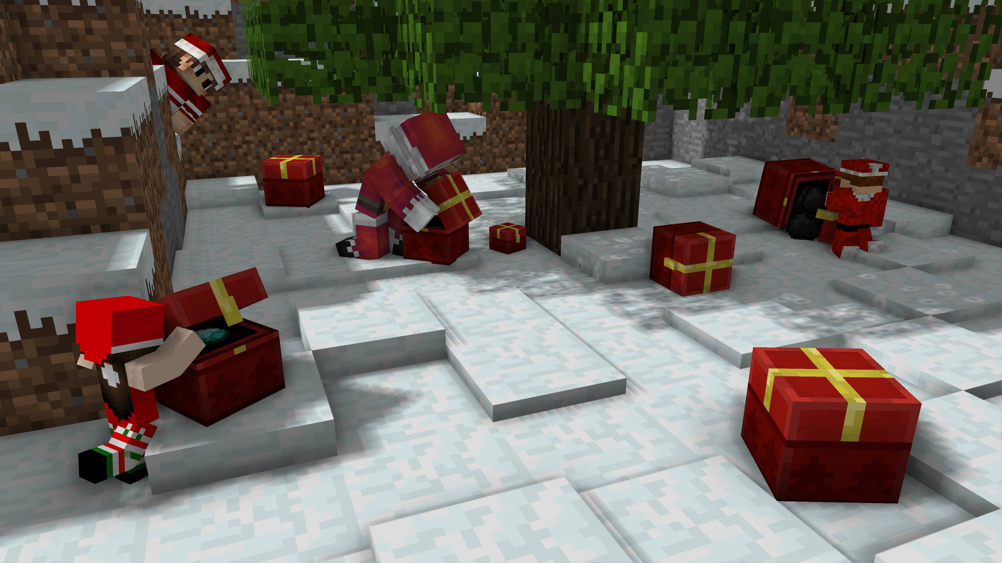 Рухливе Minecraft З Різдвом Шпалери