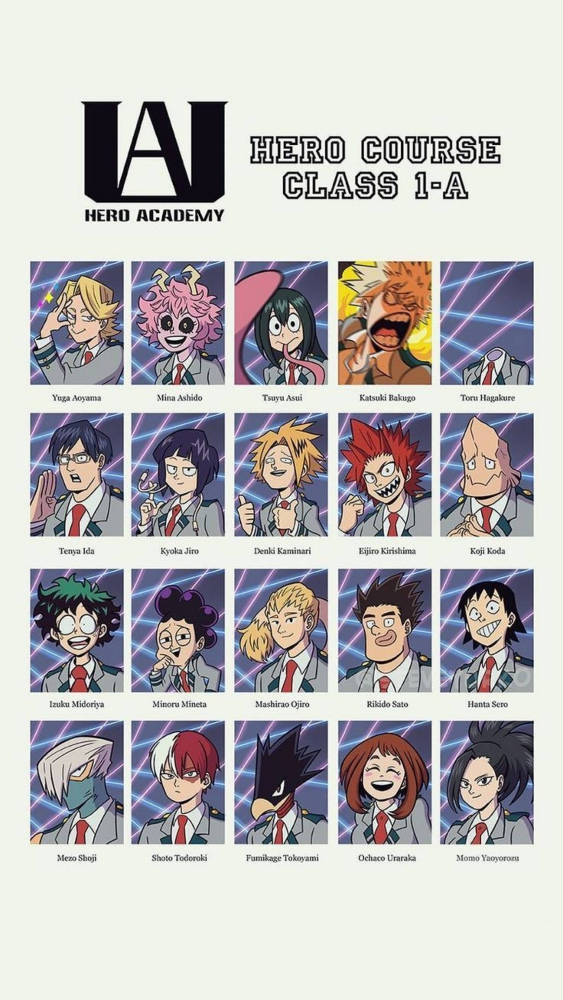 Річний альбом класу 1-A My Hero Academia iPhone Шпалери