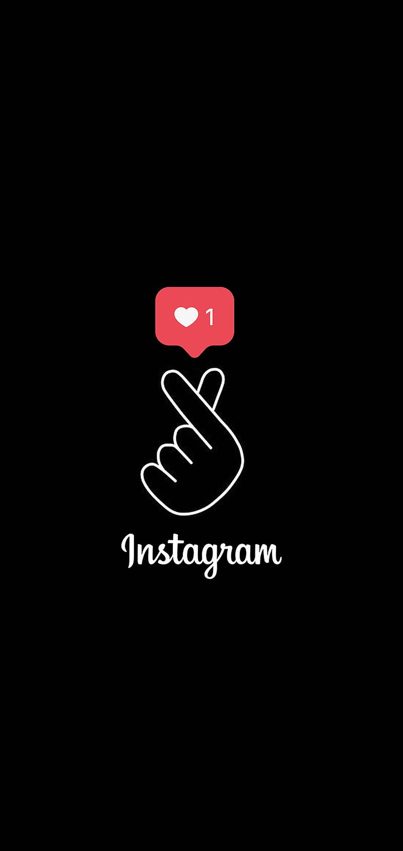 Сердце из пальцев Instagram Арт Шпалери