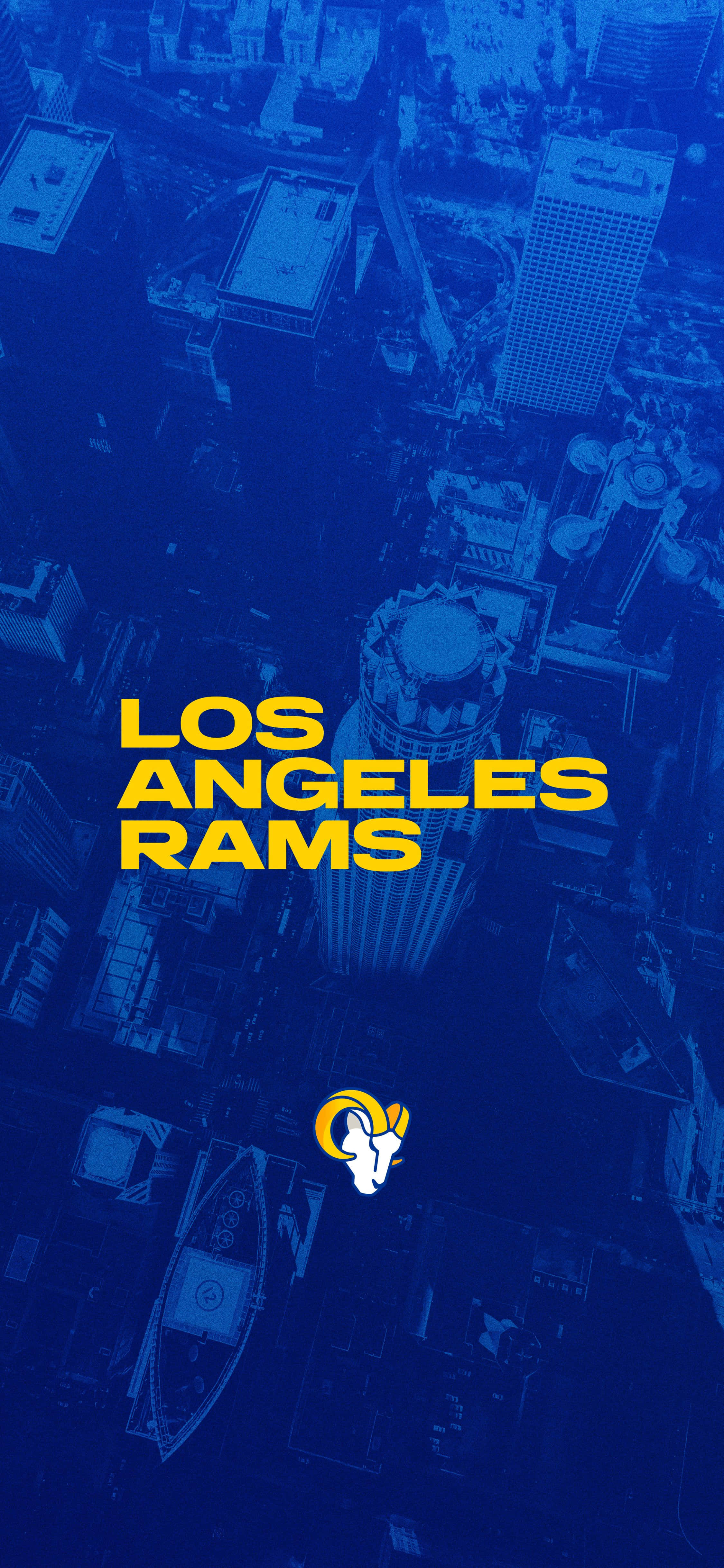 синий и желтый фон с надписью los angeles rams Шпалери