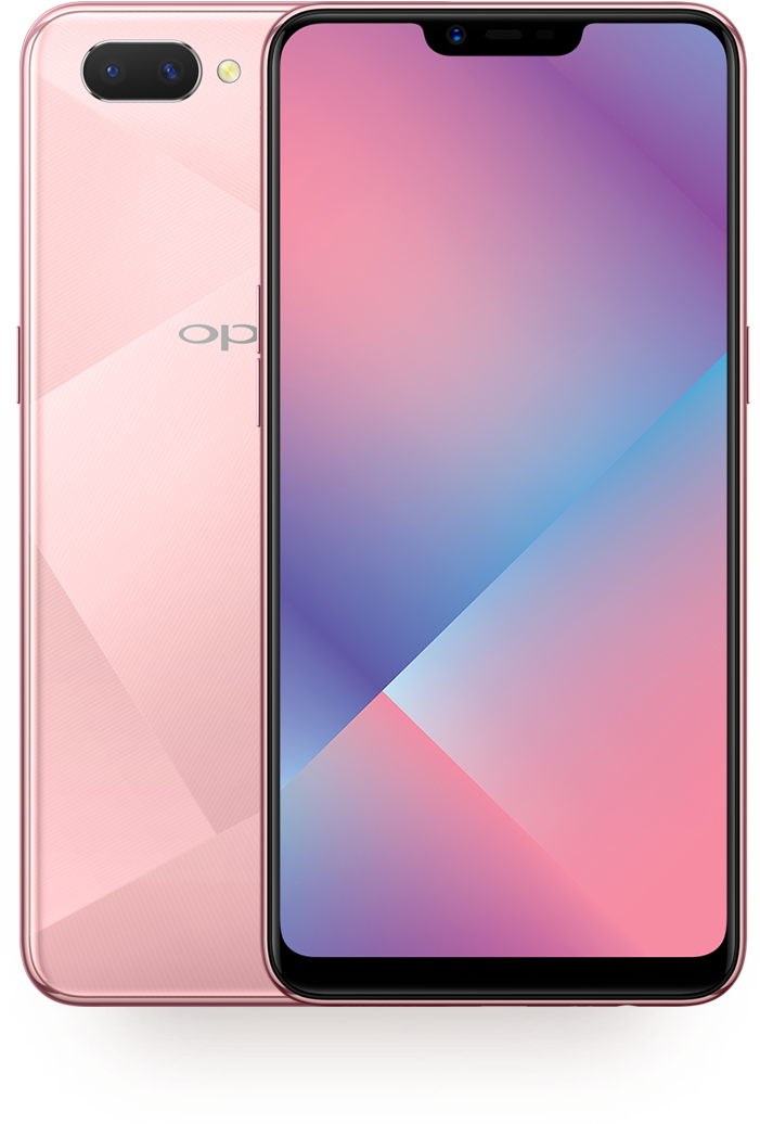 Смартфон Oppo с розовым градиентом Шпалери