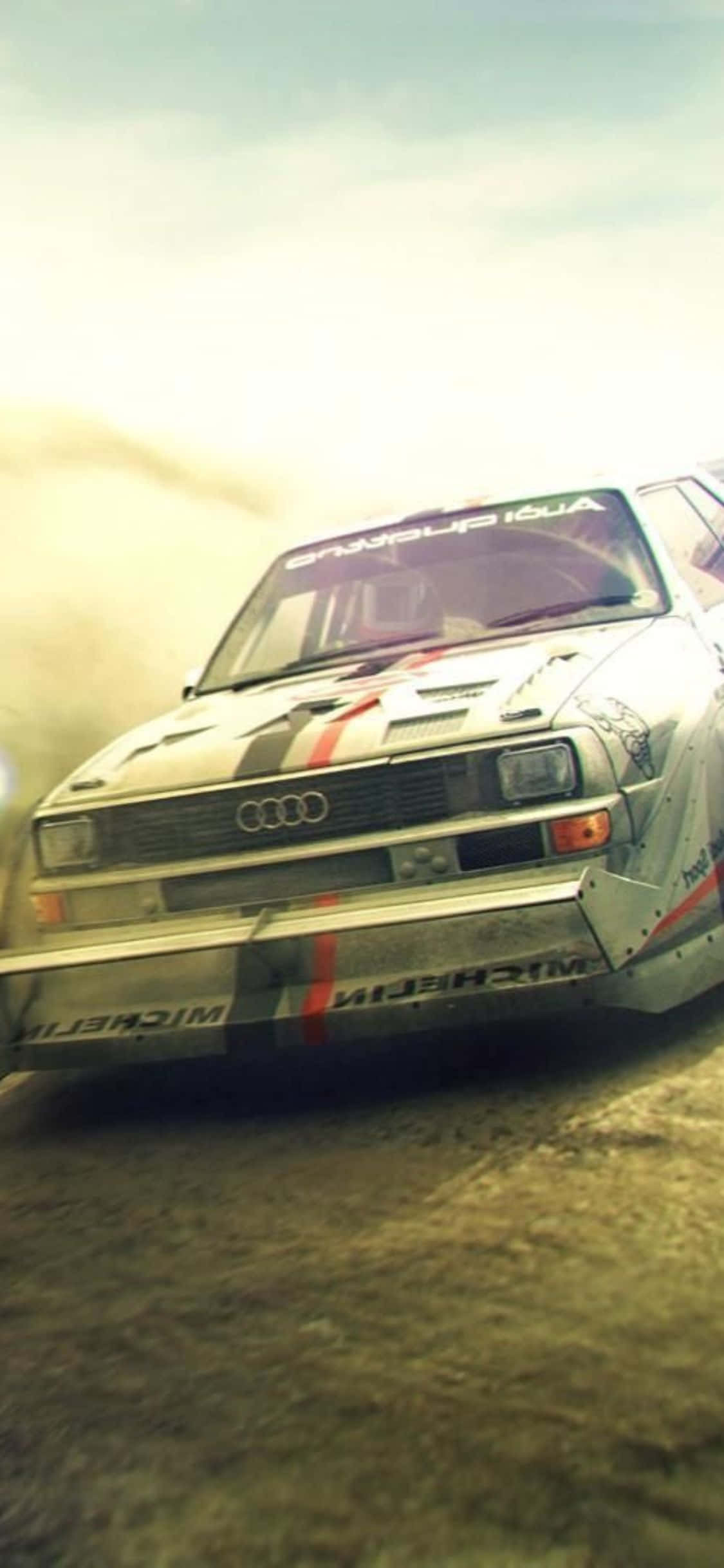 Смелі водітели приймают визов захватывающего Dirt Rally на iPhone Xs Шпалери