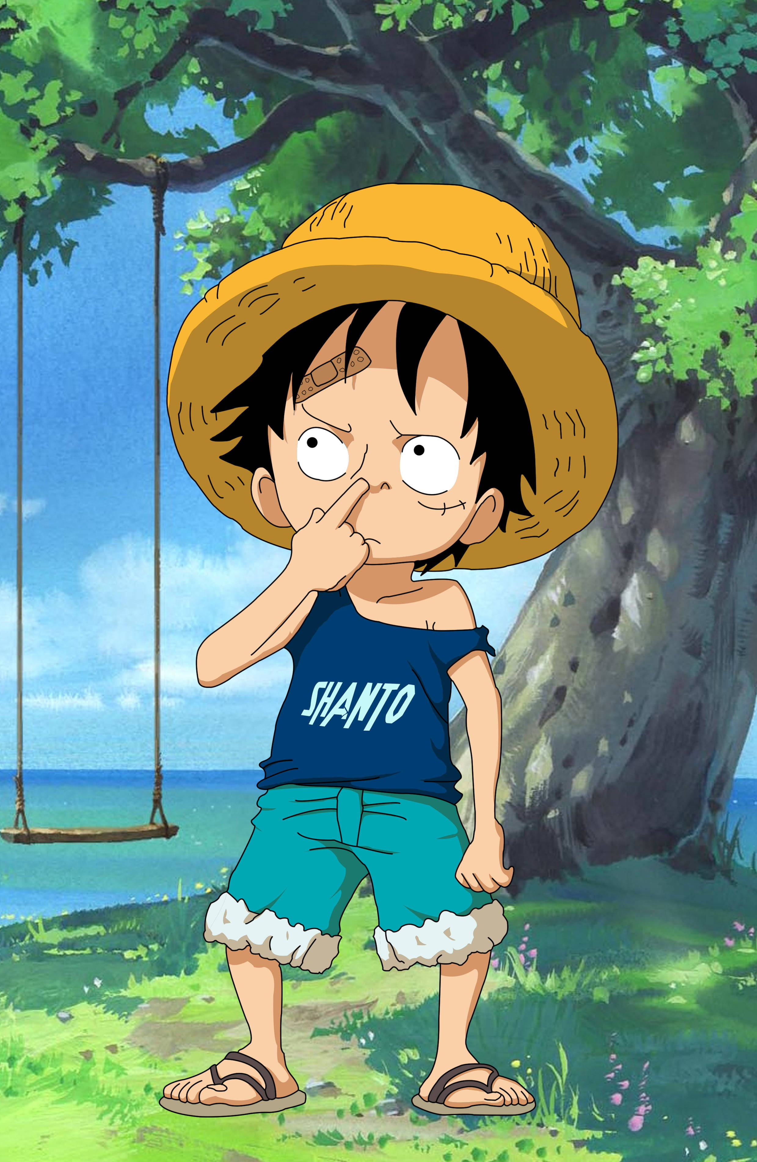 Смішний фанарт Kid Luffy PFP з аніме One Piece Шпалери