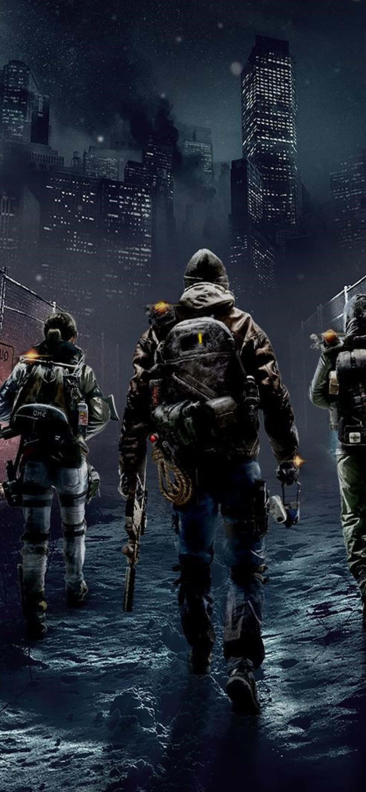 Сражайся с врагами стильно с iPhone Xs Max The Division Шпалери
