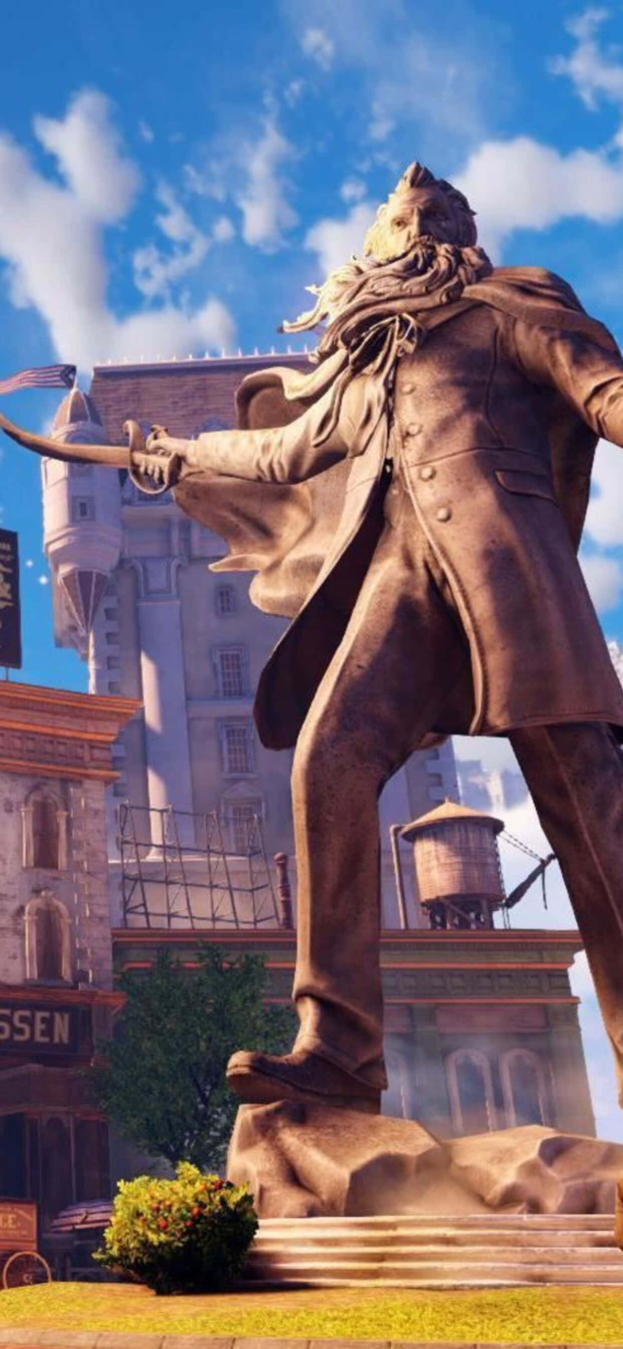 Статуя iPhone Xs Max Bioshock Infinite Background Шпалери