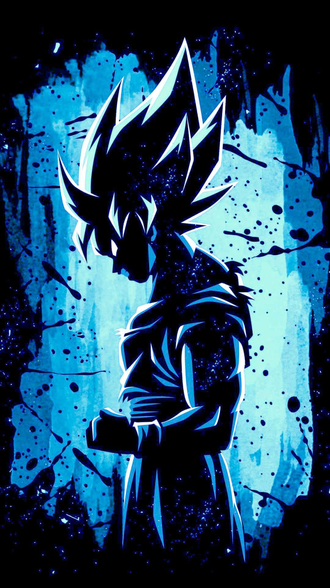 Стильний аніме Гоку Dragon Ball Z синя естетика Шпалери
