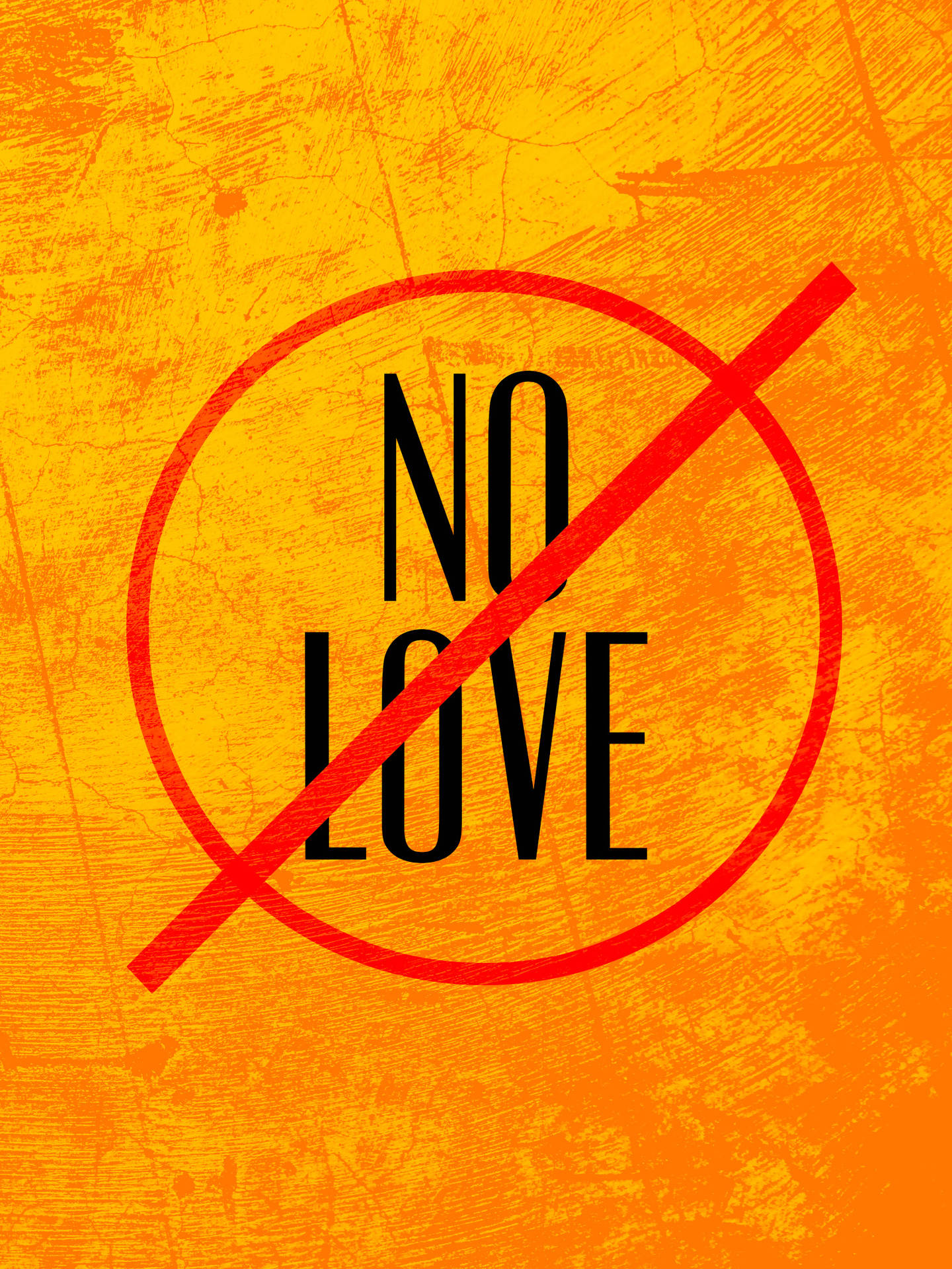 Стилізований знак «No Love» — Кохання Шпалери