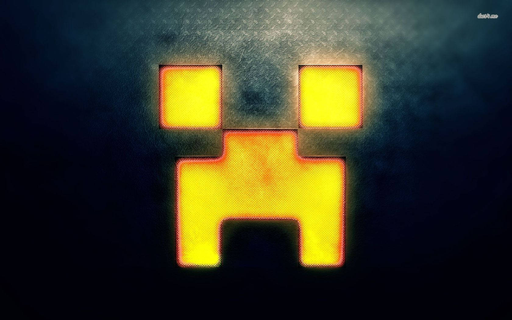 Minecraft піксель помаранчеве обличчя кріпера сяюче шпалери