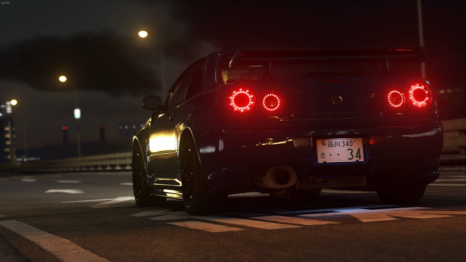 Сяючий Nissan Skyline GTR R34 Шпалери